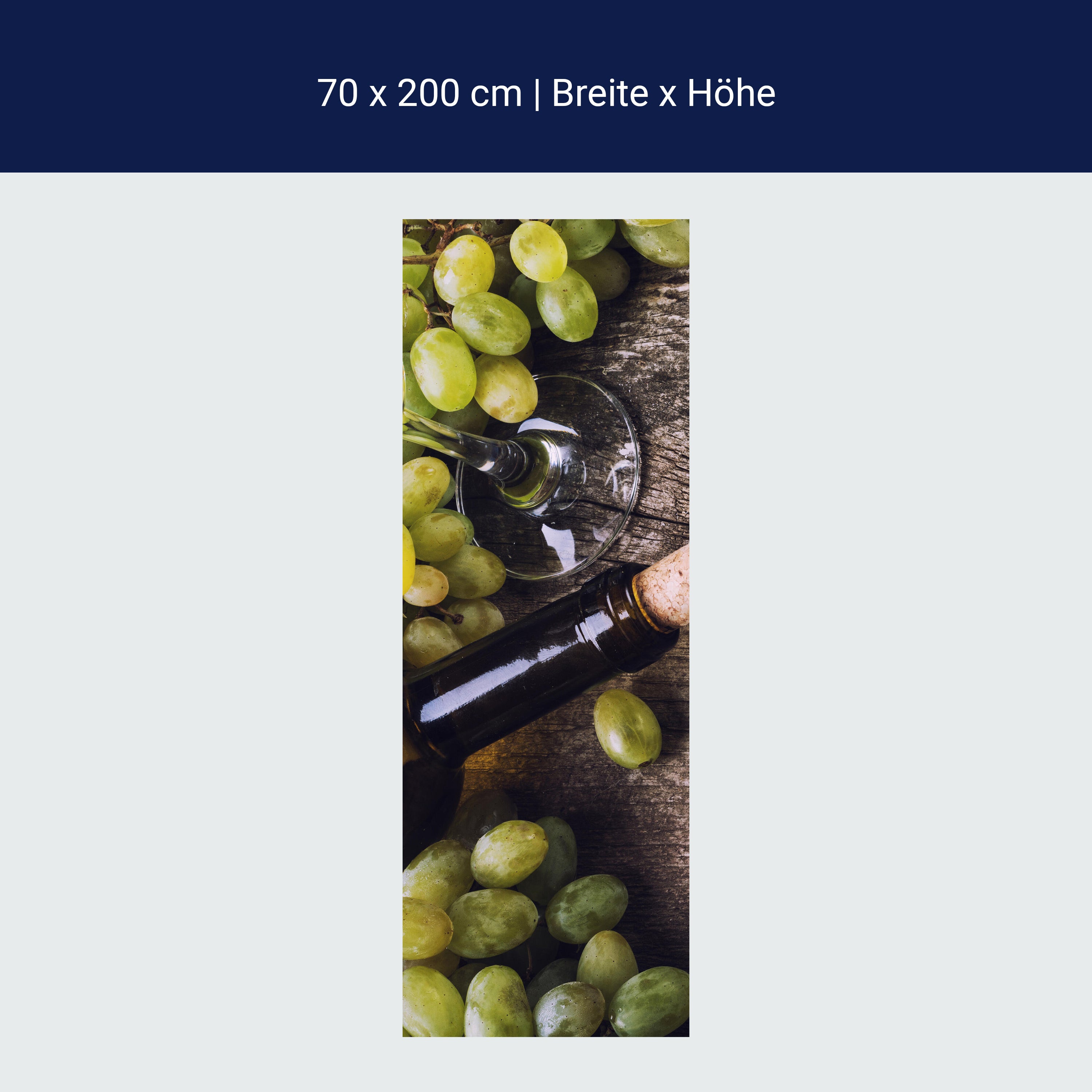 Türtapete Flasche Weißwein und Trauben auf einem alten Tisch M0838 Türtapete Flasche Weißwein und Trauben auf einem alten Tisch M0838