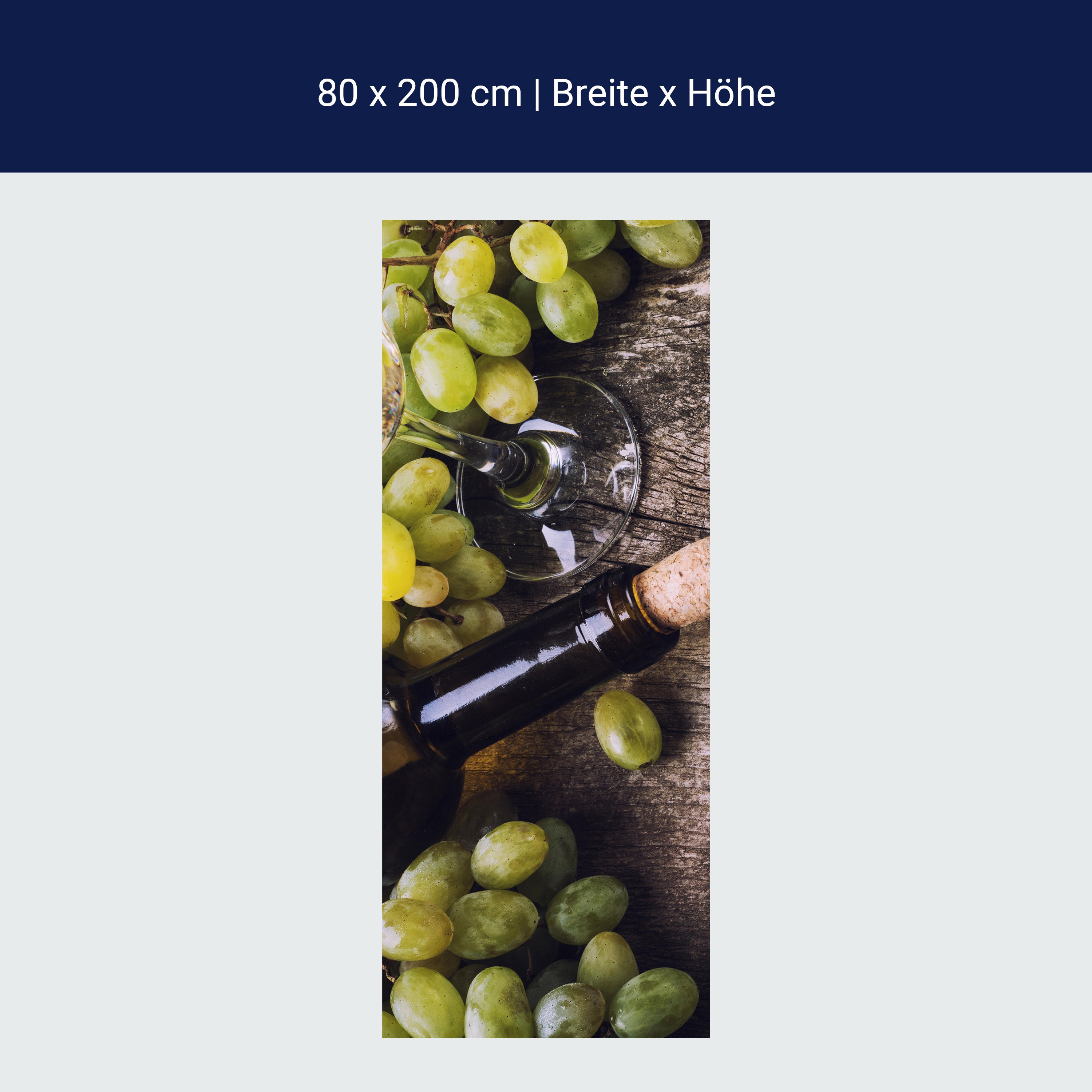 Türtapete Flasche Weißwein und Trauben auf einem alten Tisch M0838 Türtapete Flasche Weißwein und Trauben auf einem alten Tisch M0838