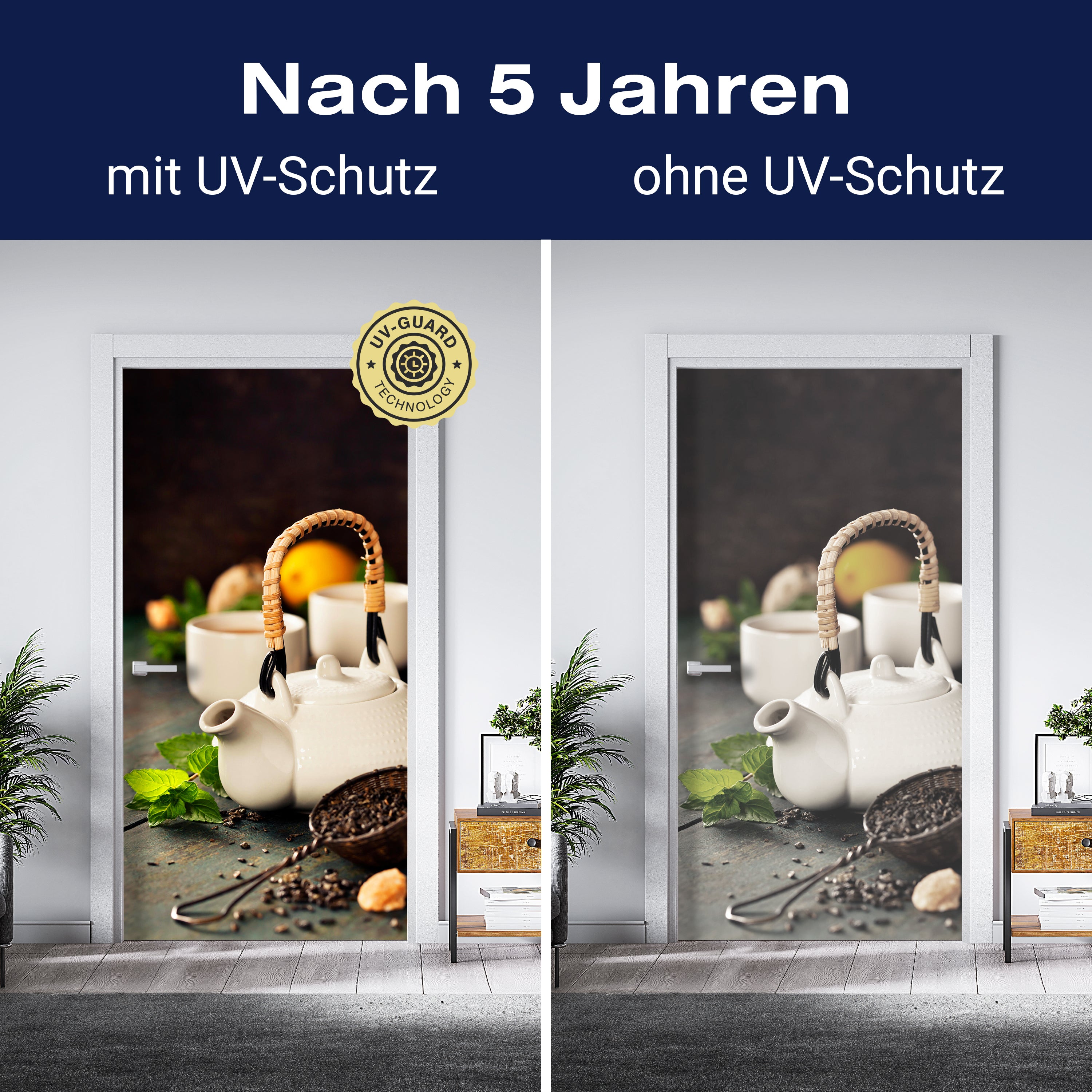 Türtapete Teekanne und Tasse Tee mit Minze M0845 - Bild 4 Türtapete Teekanne und Tasse Tee mit Minze M0845 - Bild 4