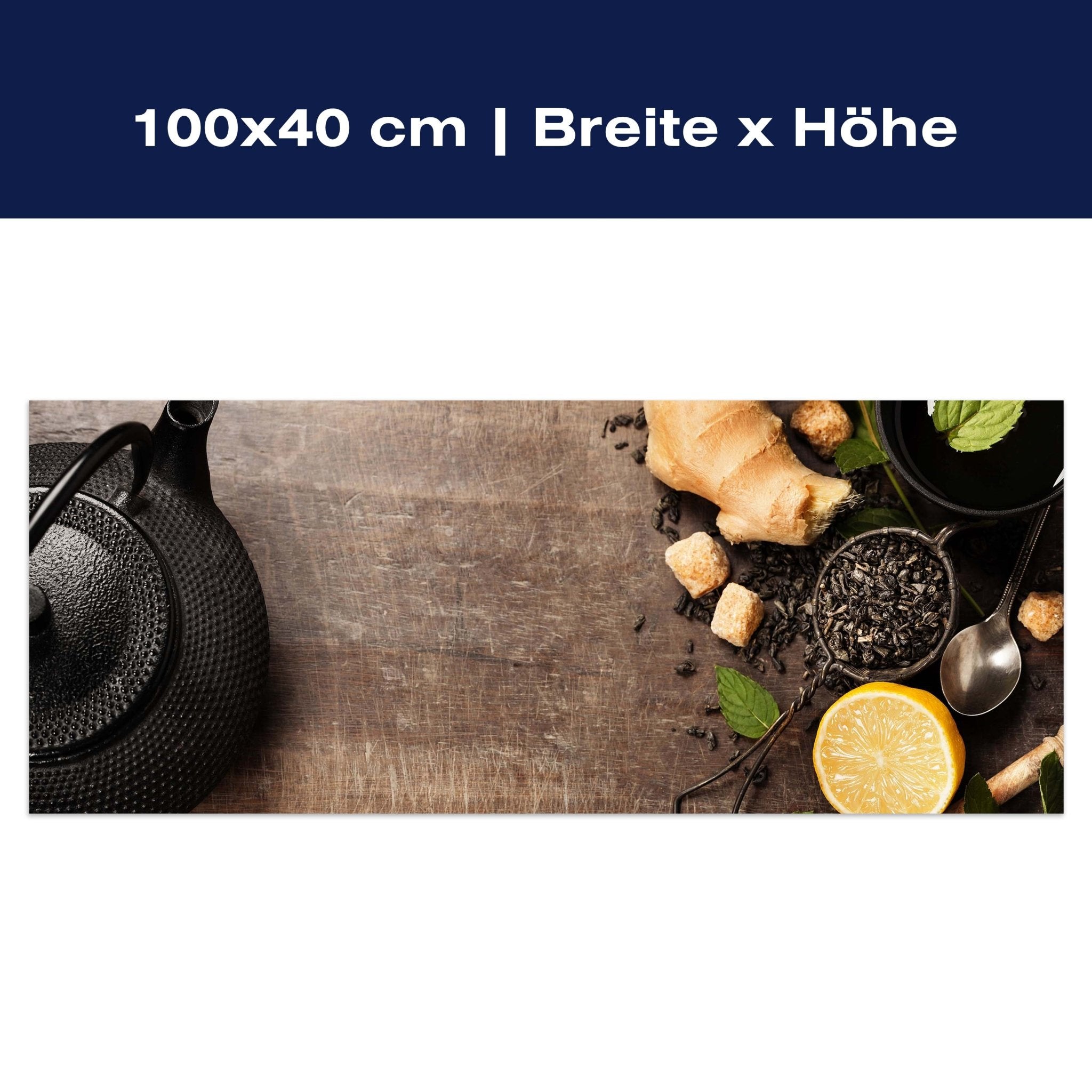 Leinwandbild Rustikale Teekanne mit Kräutern M0847 Leinwandbild Rustikale Teekanne mit Kräutern M0847