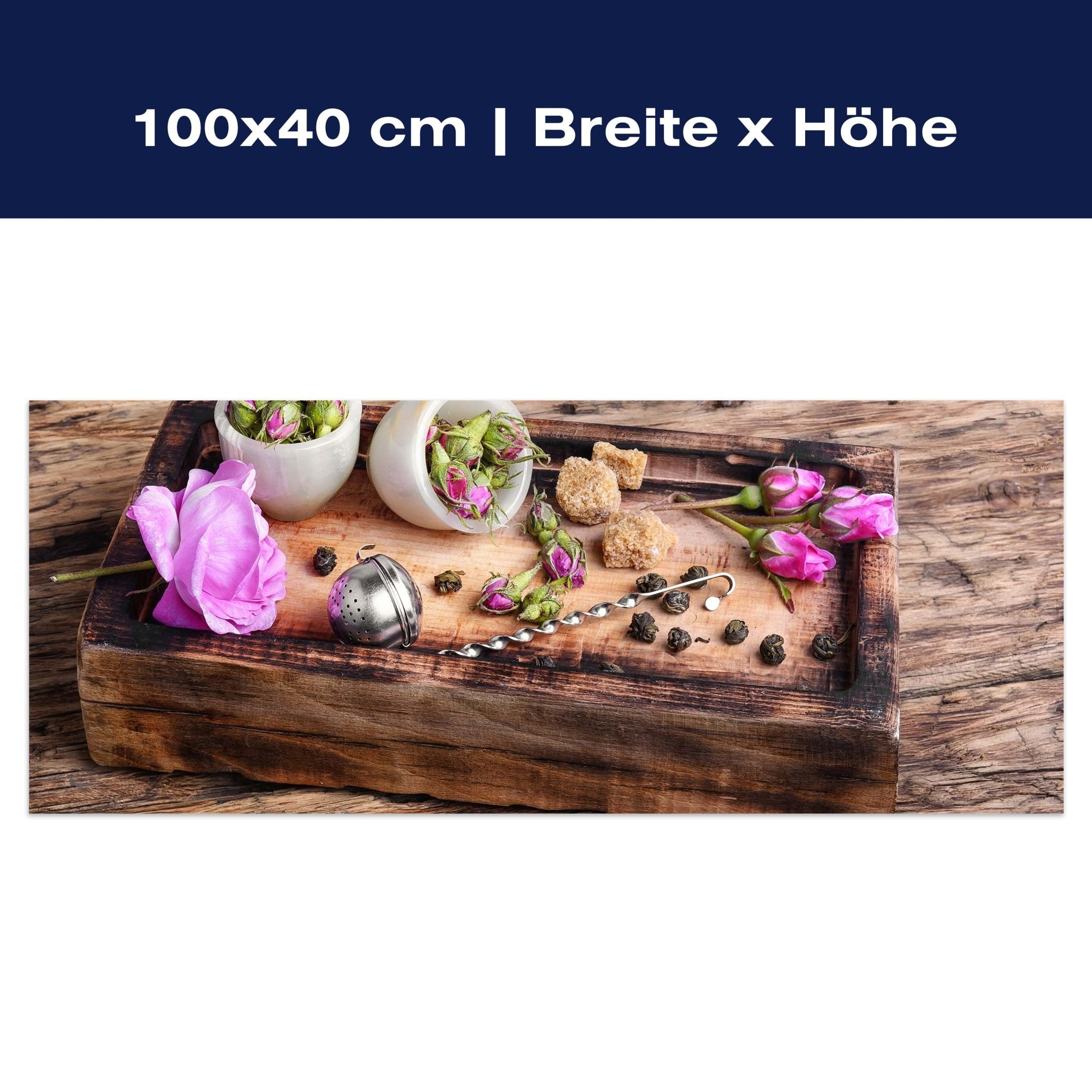 Leinwandbild Trockene Rose Knospen Tee M0850 Leinwandbild Trockene Rose Knospen Tee M0850