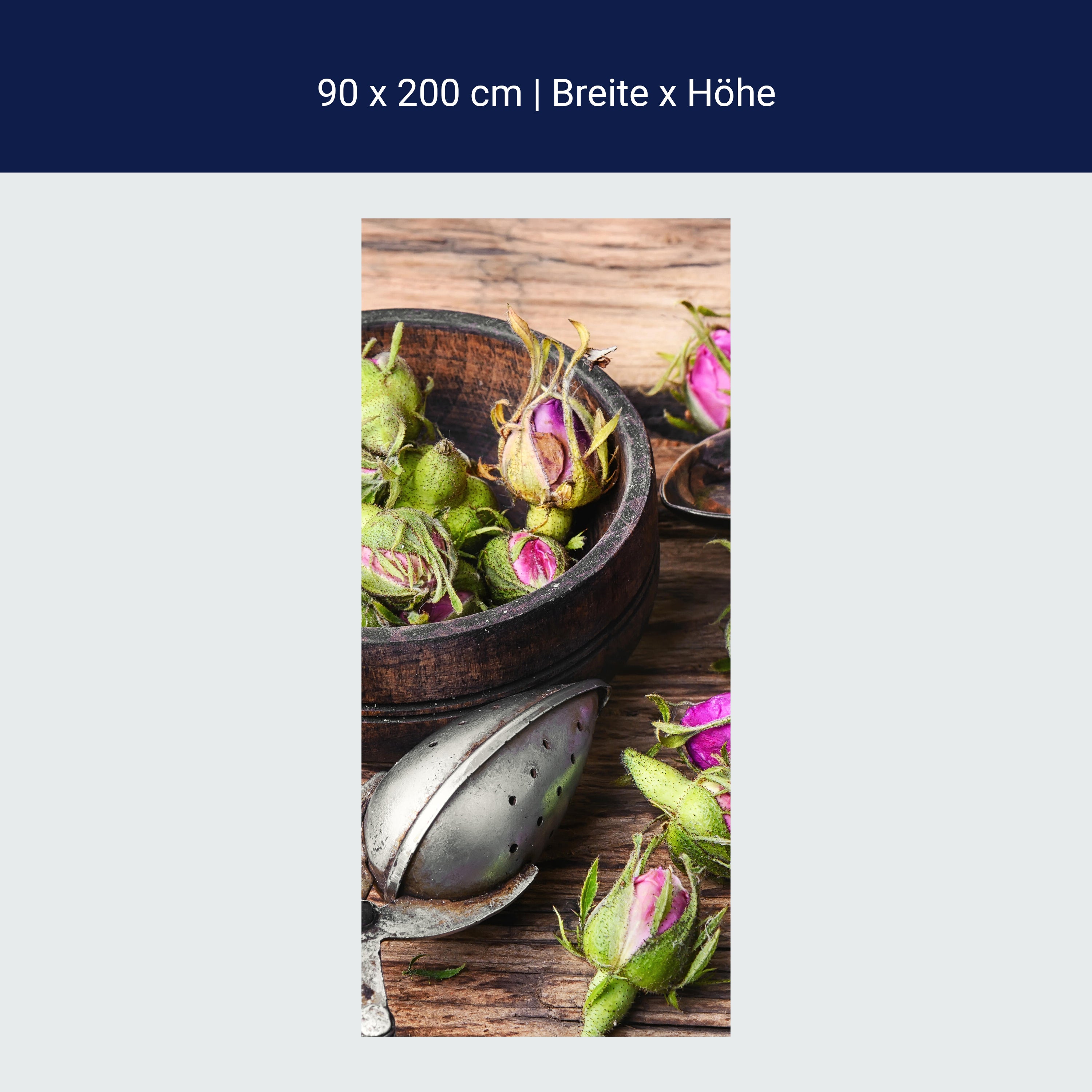 Türtapete Teesieb und Rosenknospen M0851 Türtapete Teesieb und Rosenknospen M0851