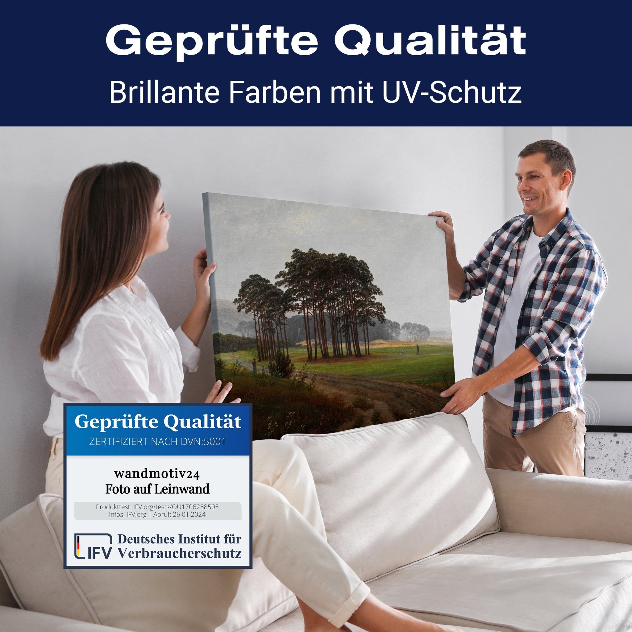 Leinwandbild Morgen Waldwiese Caspar David Friedrich M0857 kaufen - Bild 4 Leinwandbild Morgen Waldwiese Caspar David Friedrich M0857 kaufen - Bild 4