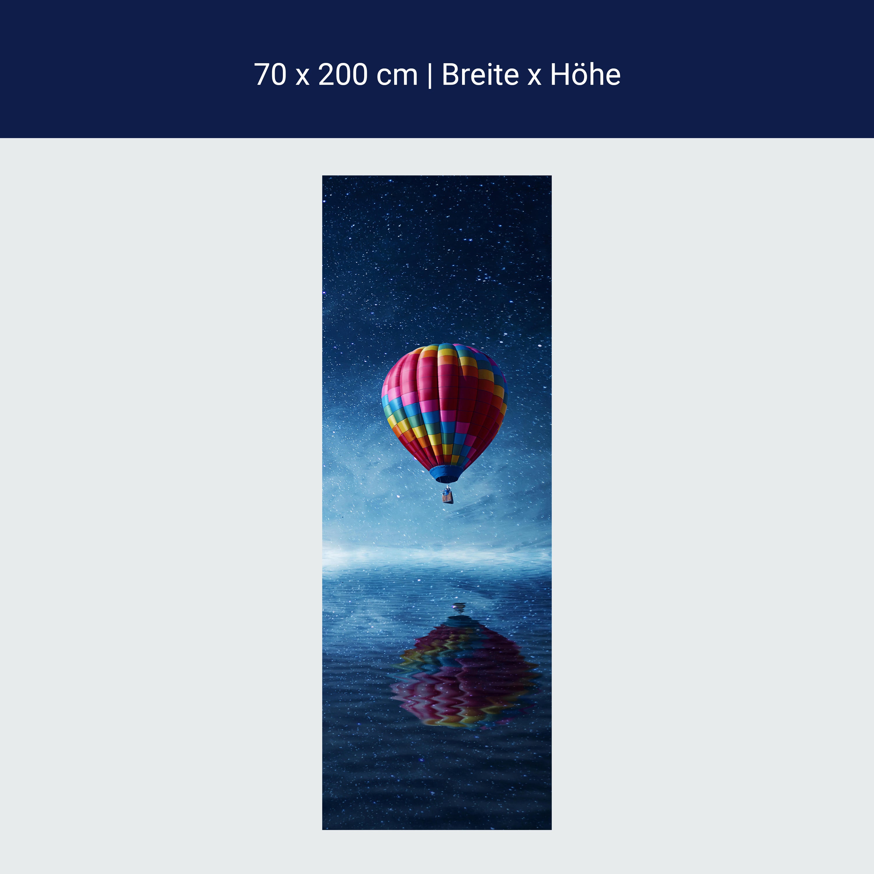 Türtapete Heißluftballon fliegt über ein dunkelblaues Meer M0857 Türtapete Heißluftballon fliegt über ein dunkelblaues Meer M0857