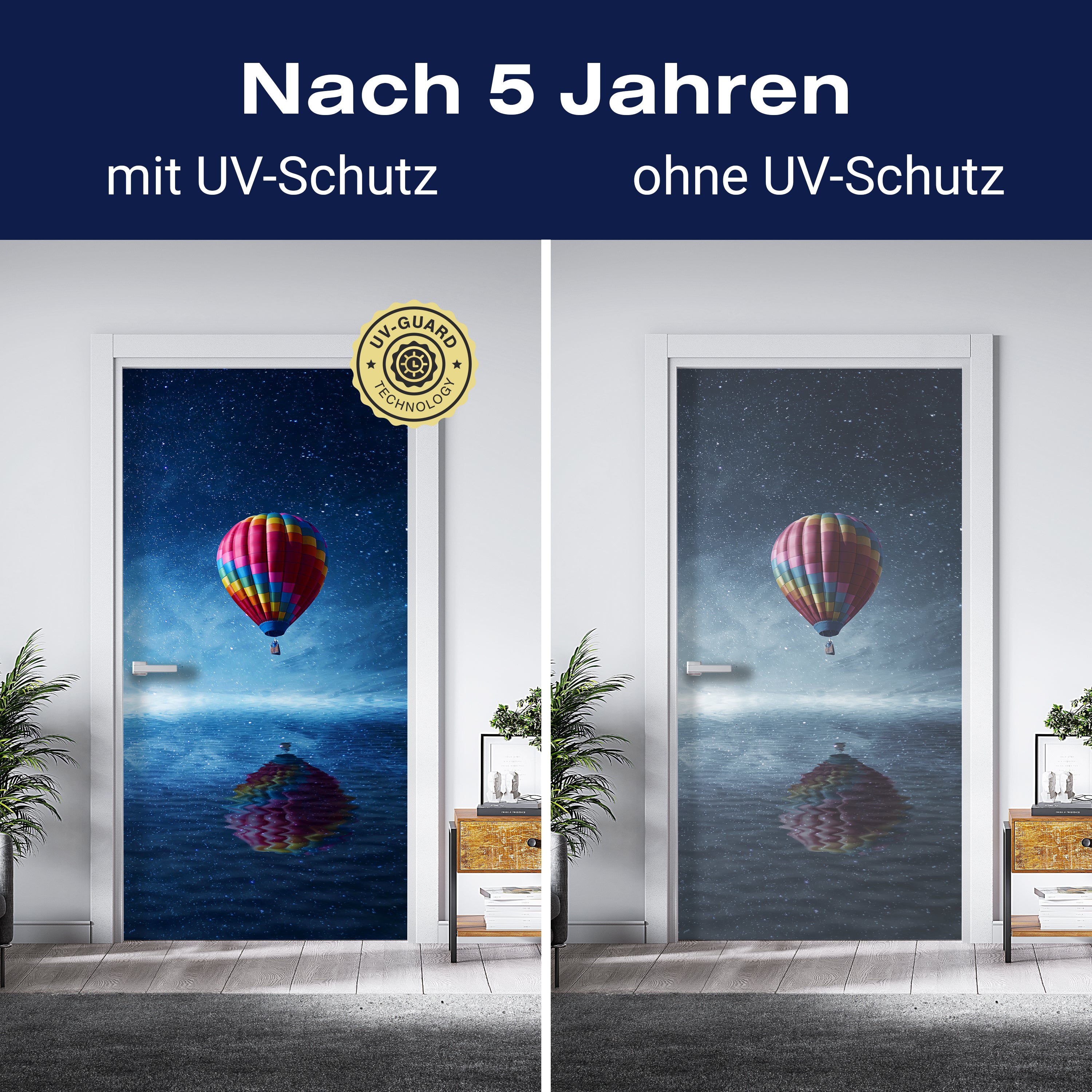 Türtapete Heißluftballon fliegt über ein dunkelblaues Meer M0857 - Bild 4 Türtapete Heißluftballon fliegt über ein dunkelblaues Meer M0857 - Bild 4