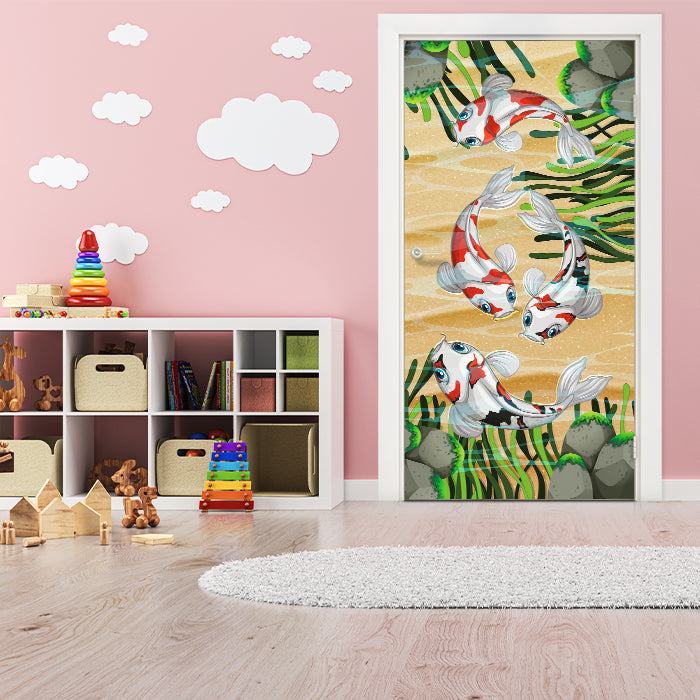 Türtapete Koi Fische in einem Teich M0861 - Bild 1 Türtapete Koi Fische in einem Teich M0861 - Bild 1