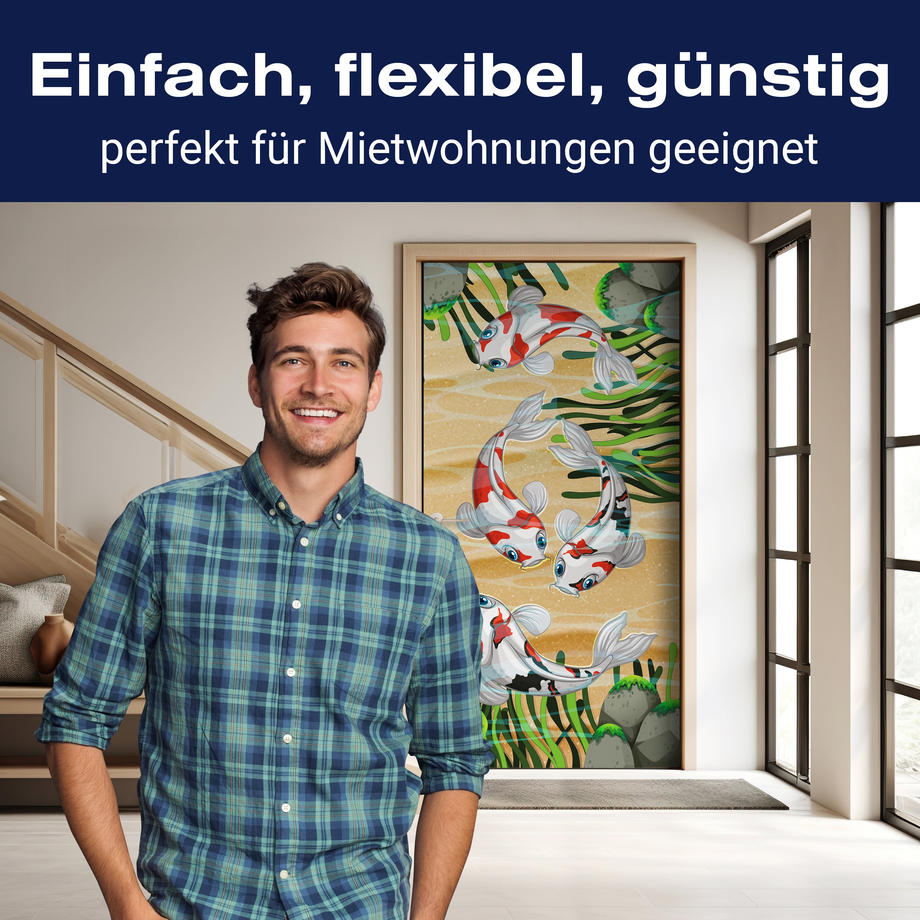 Türtapete Koi Fische in einem Teich M0861 - Bild 3 Türtapete Koi Fische in einem Teich M0861 - Bild 3