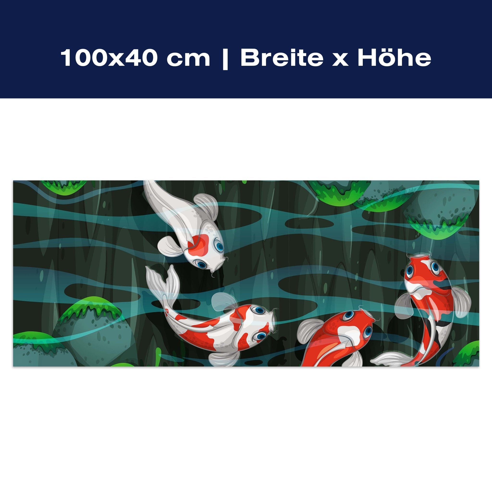 Leinwandbild Vier Fische schwimmen im Teich M0862 Leinwandbild Vier Fische schwimmen im Teich M0862