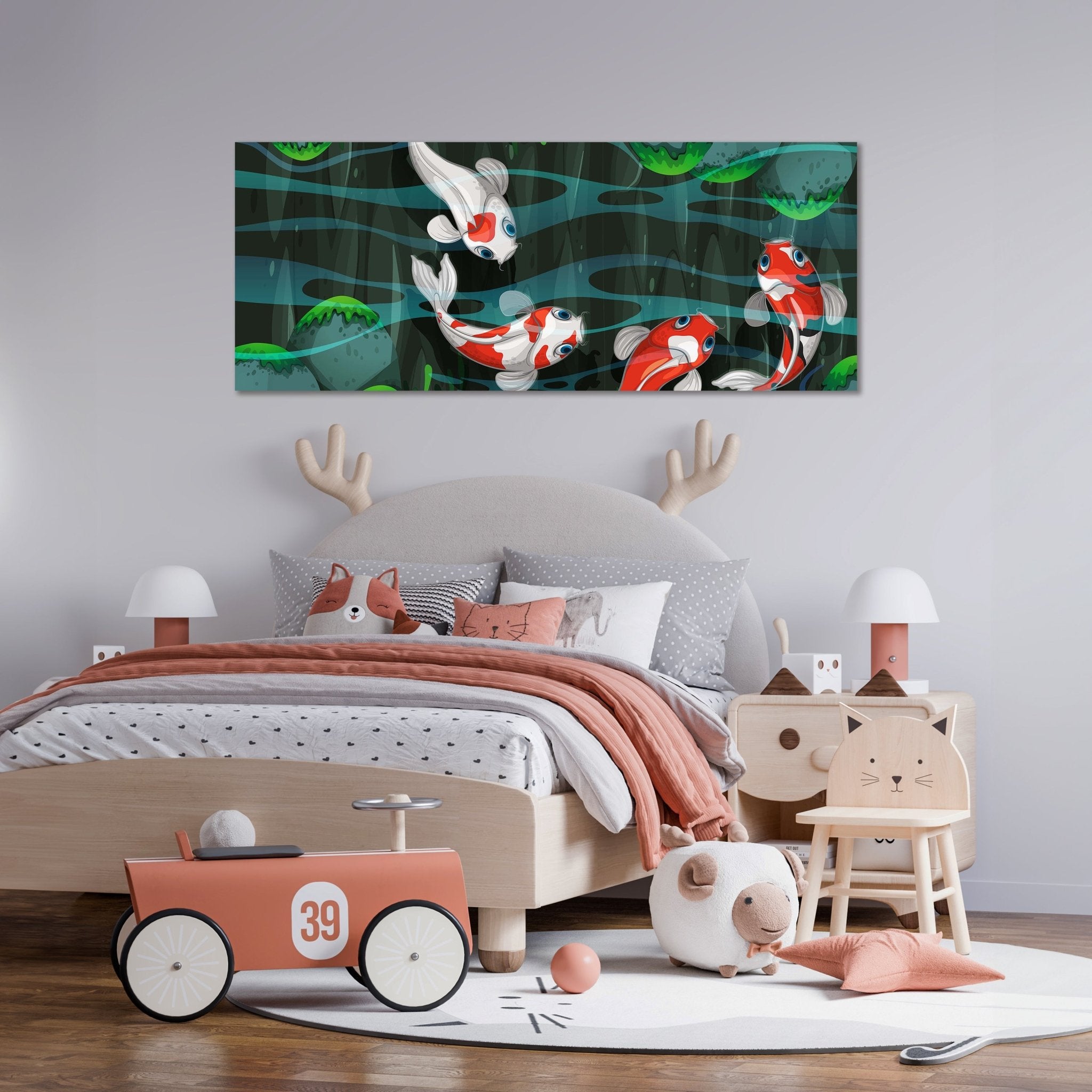 Leinwandbild Vier Fische schwimmen im Teich M0862 kaufen - Bild 2 Leinwandbild Vier Fische schwimmen im Teich M0862 kaufen - Bild 2