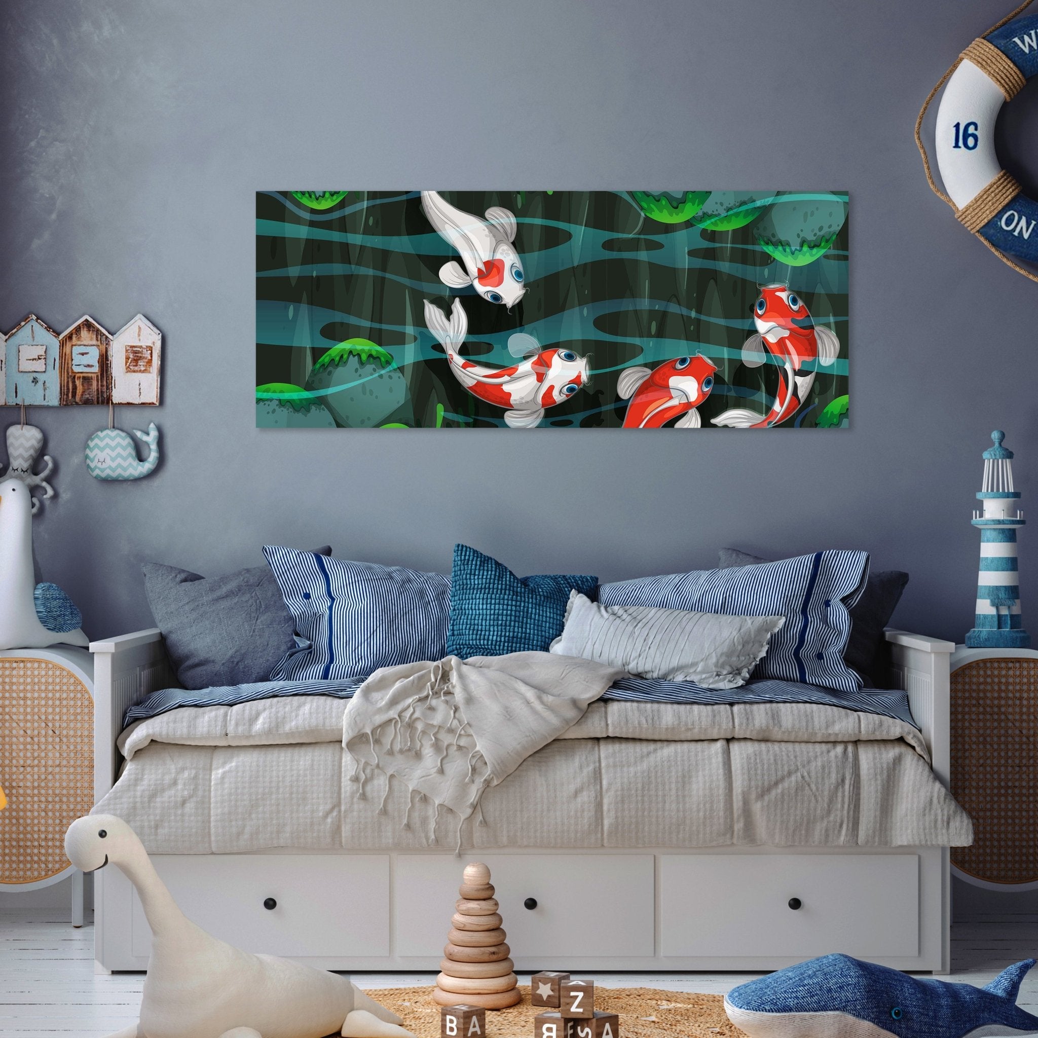 Leinwandbild Vier Fische schwimmen im Teich M0862 kaufen - Bild 3 Leinwandbild Vier Fische schwimmen im Teich M0862 kaufen - Bild 3