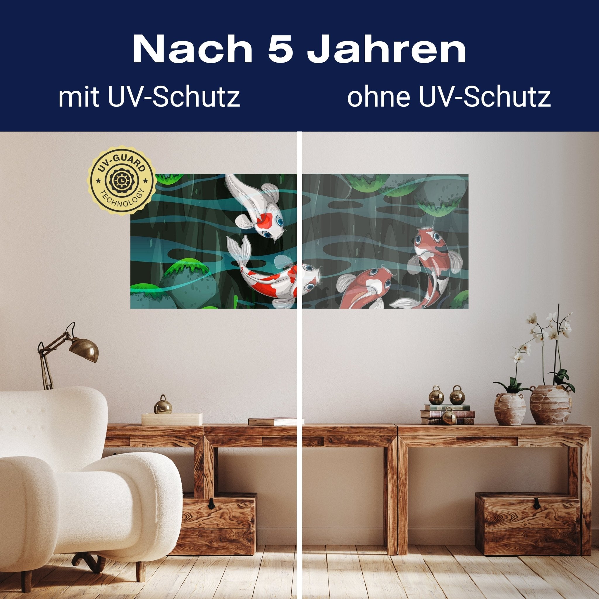 Leinwandbild Vier Fische schwimmen im Teich M0862 kaufen - Bild 9 Leinwandbild Vier Fische schwimmen im Teich M0862 kaufen - Bild 9