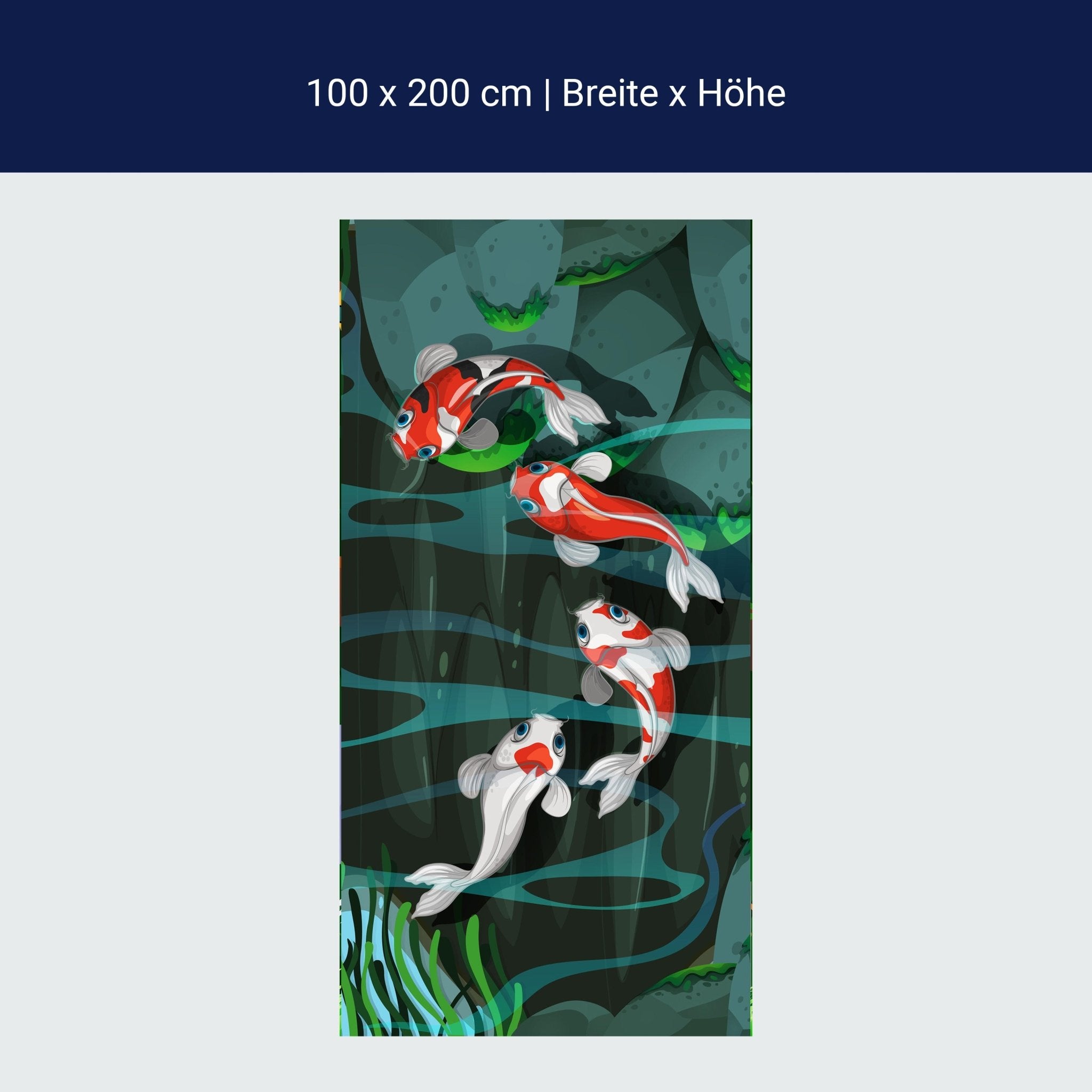 Türtapete Vier Fische schwimmen im Teich M0862 Türtapete Vier Fische schwimmen im Teich M0862