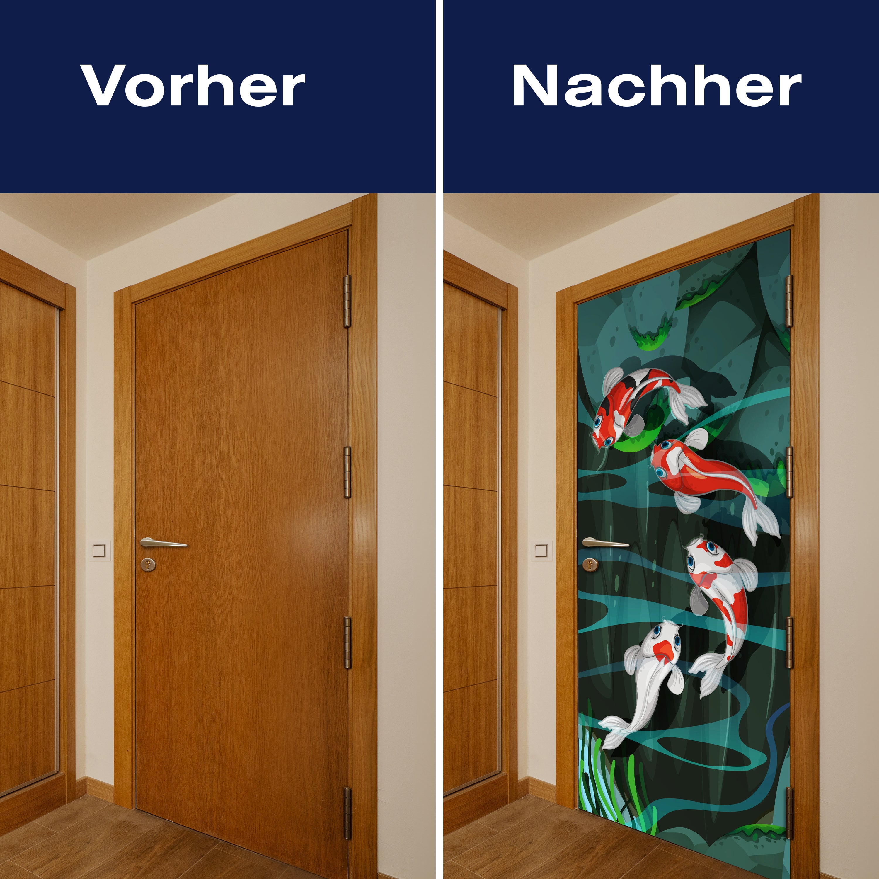 Türtapete Vier Fische schwimmen im Teich M0862 - Bild 10 Türtapete Vier Fische schwimmen im Teich M0862 - Bild 10