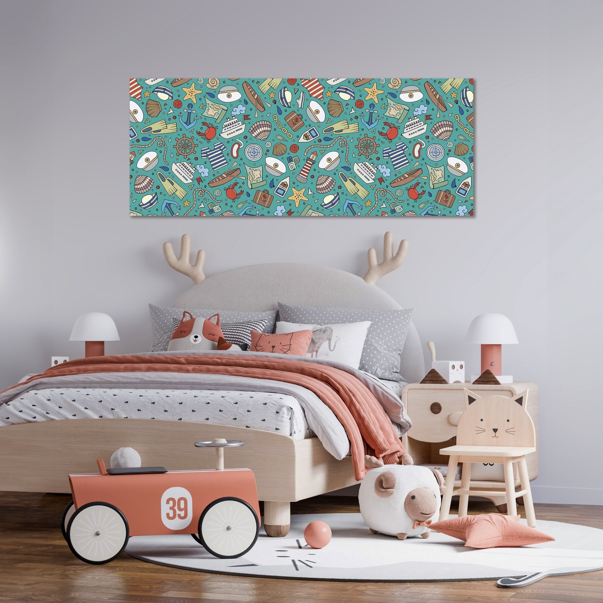 Leinwandbild nettes marine Muster M0863 kaufen - Bild 2 Leinwandbild nettes marine Muster M0863 kaufen - Bild 2