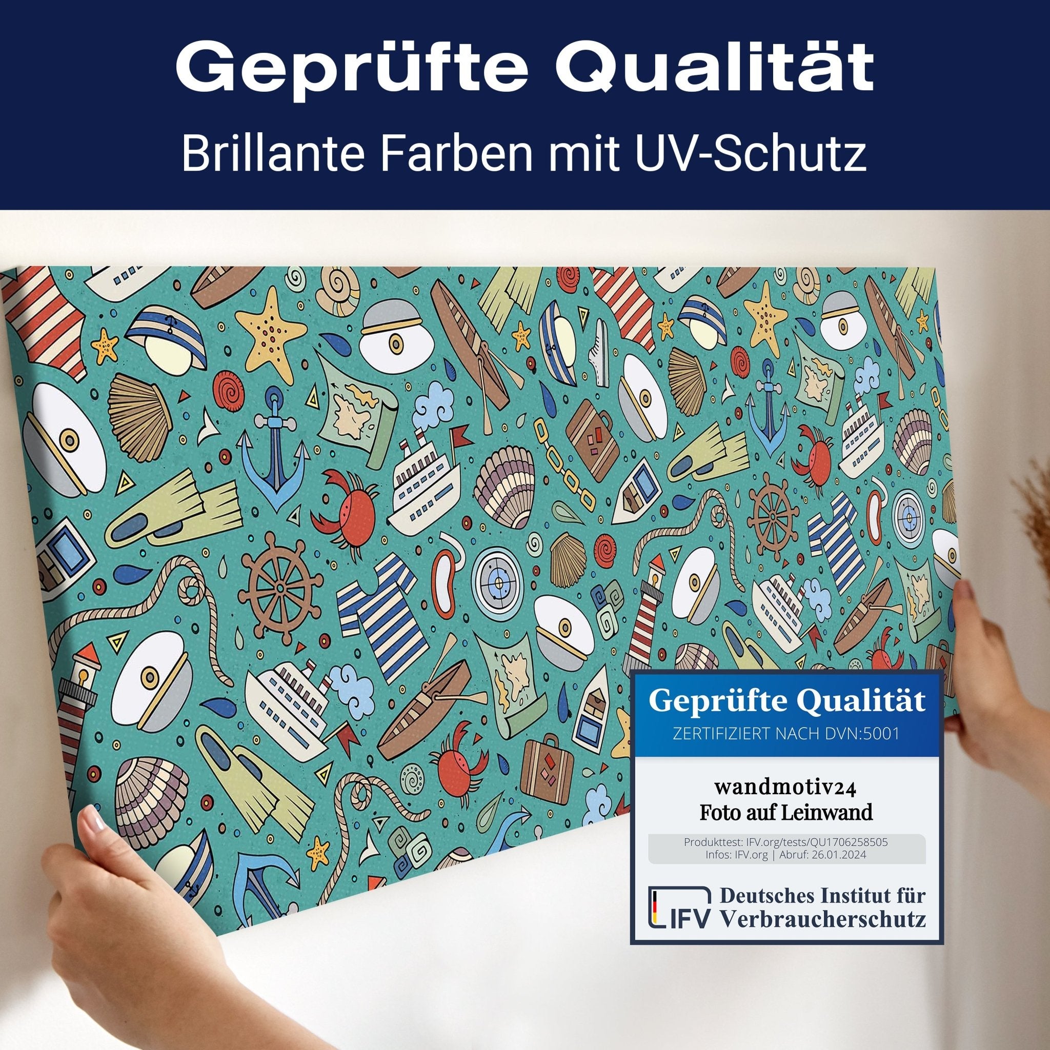 Leinwandbild nettes marine Muster M0863 kaufen - Bild 4 Leinwandbild nettes marine Muster M0863 kaufen - Bild 4