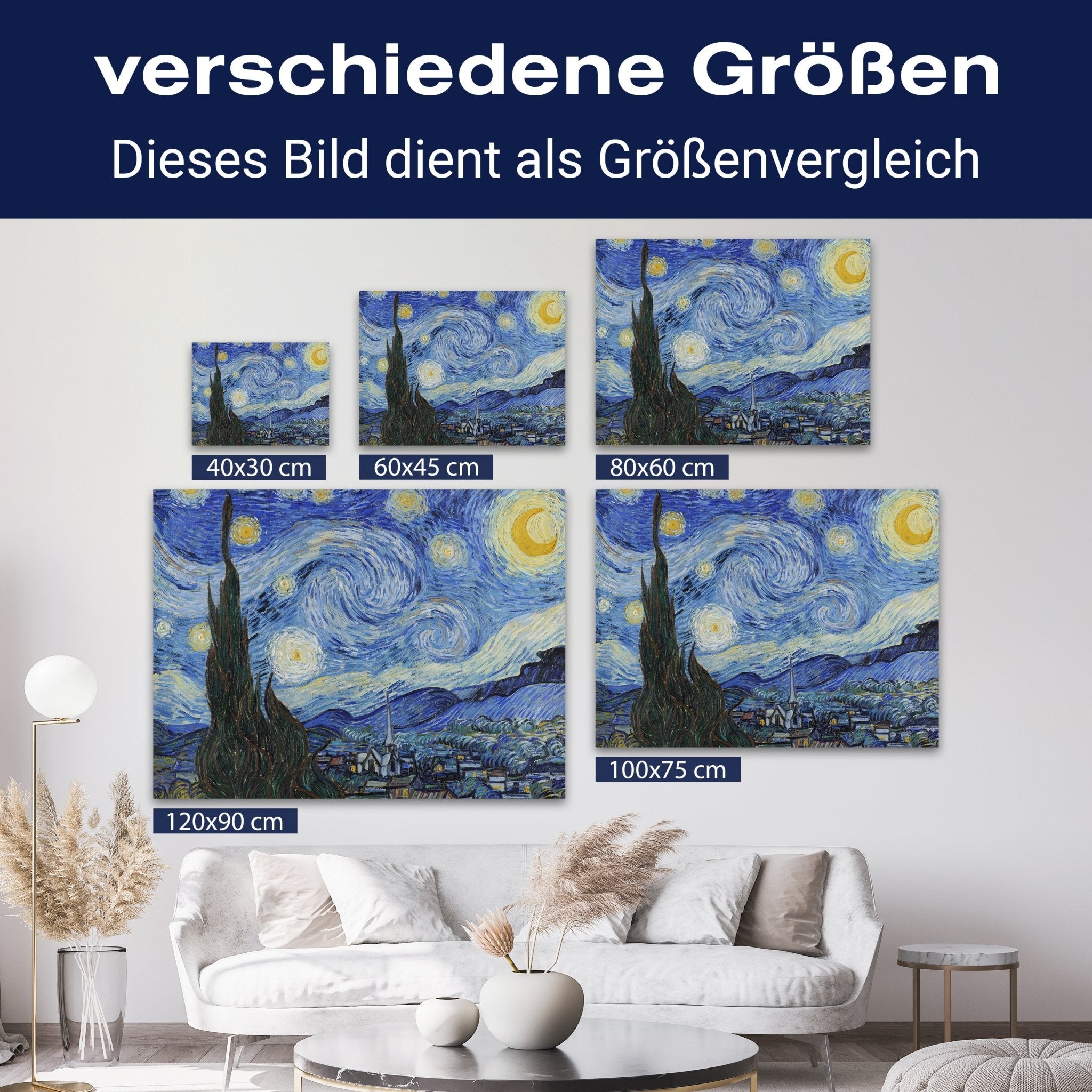 Leinwandbild Sternennacht, Vincent Van Gogh M0866 kaufen - Bild 8 Leinwandbild Sternennacht, Vincent Van Gogh M0866 kaufen - Bild 8