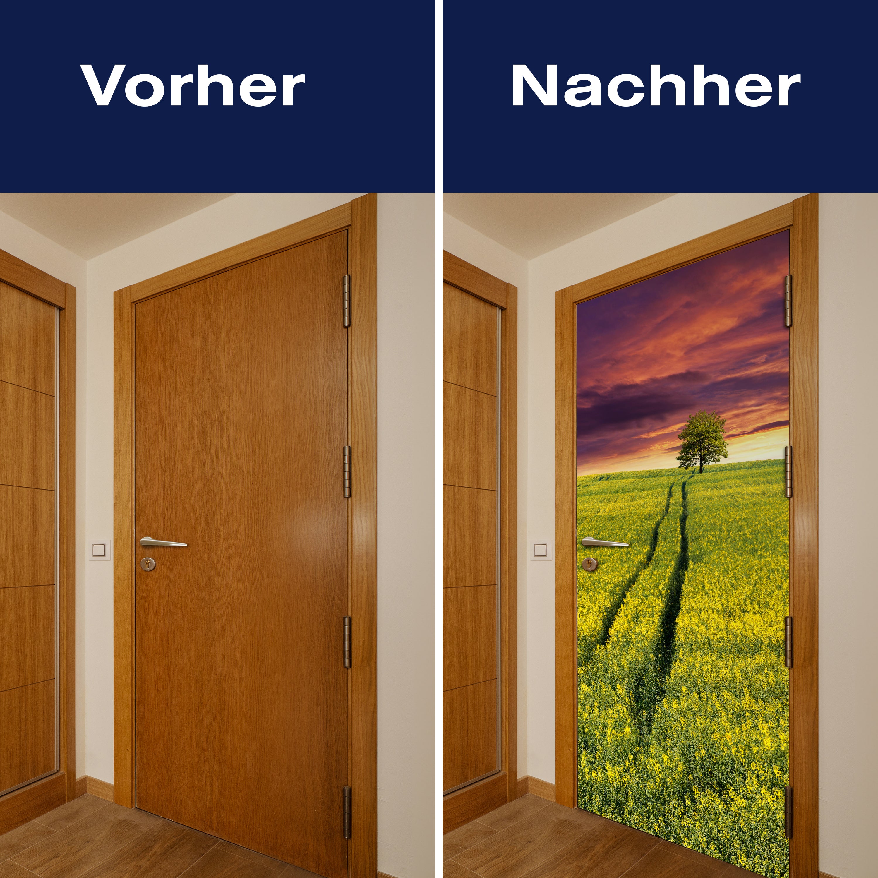 Türtapete Landschaft mit einem Feld von gelben Blumen M0874 - Bild 10 Türtapete Landschaft mit einem Feld von gelben Blumen M0874 - Bild 10