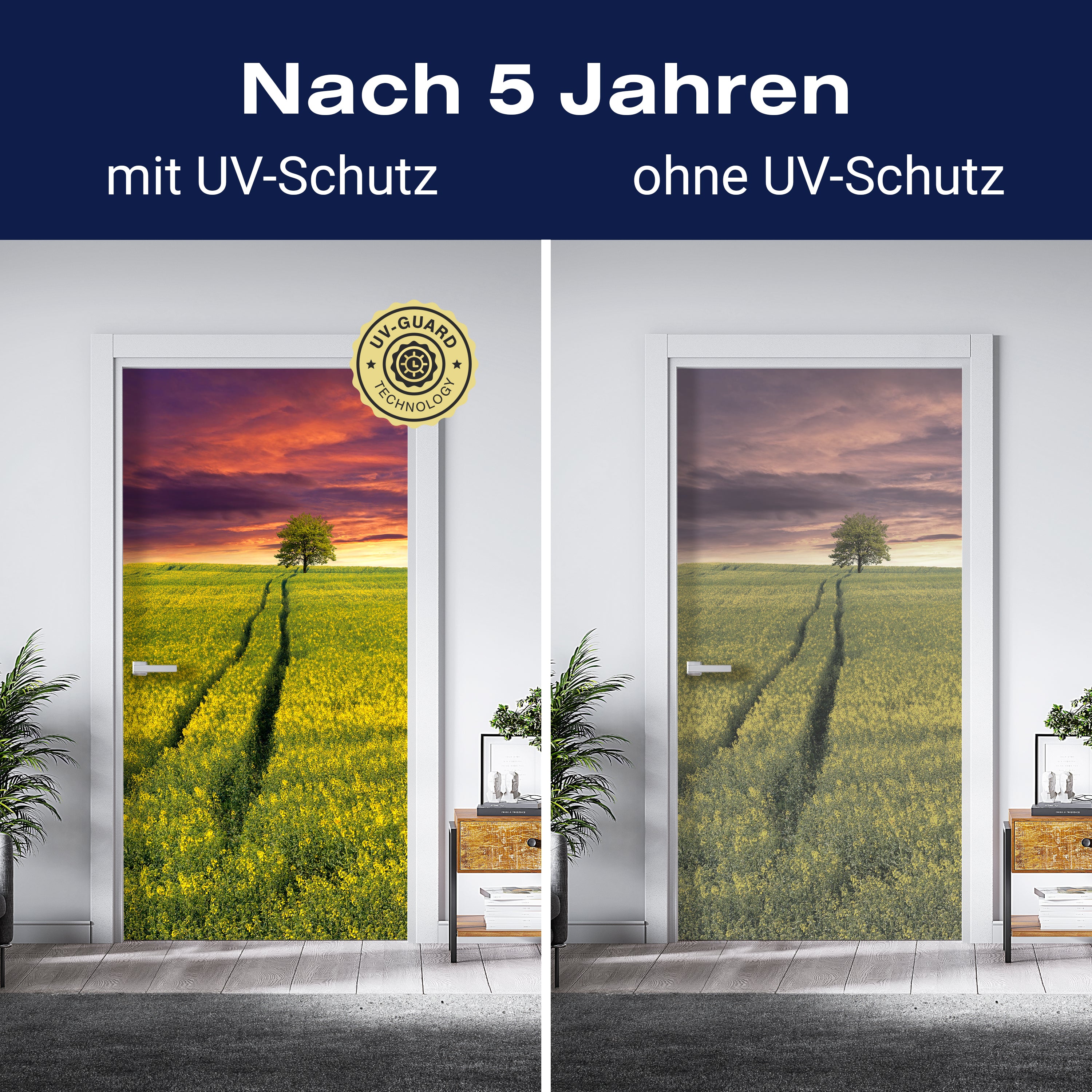 Türtapete Landschaft mit einem Feld von gelben Blumen M0874 - Bild 4 Türtapete Landschaft mit einem Feld von gelben Blumen M0874 - Bild 4