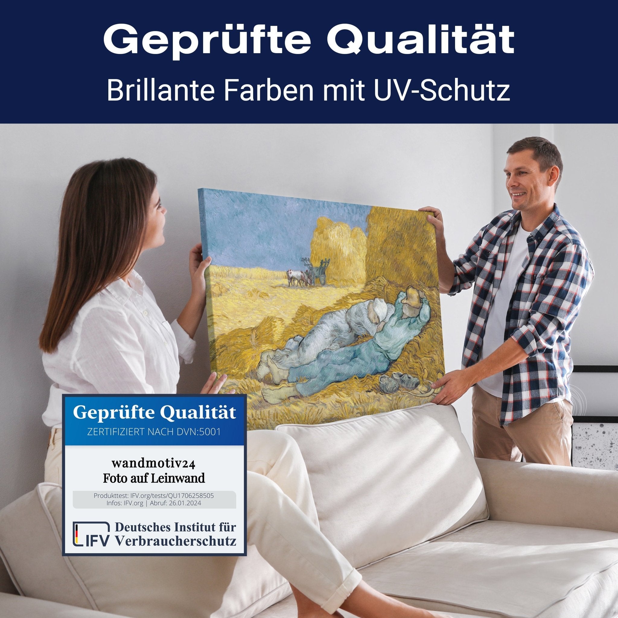 Leinwandbild Mittag oder Die Siesta, nach Millet, Vincent van Gogh M0875 kaufen - Bild 4 Leinwandbild Mittag oder Die Siesta, nach Millet, Vincent van Gogh M0875 kaufen - Bild 4