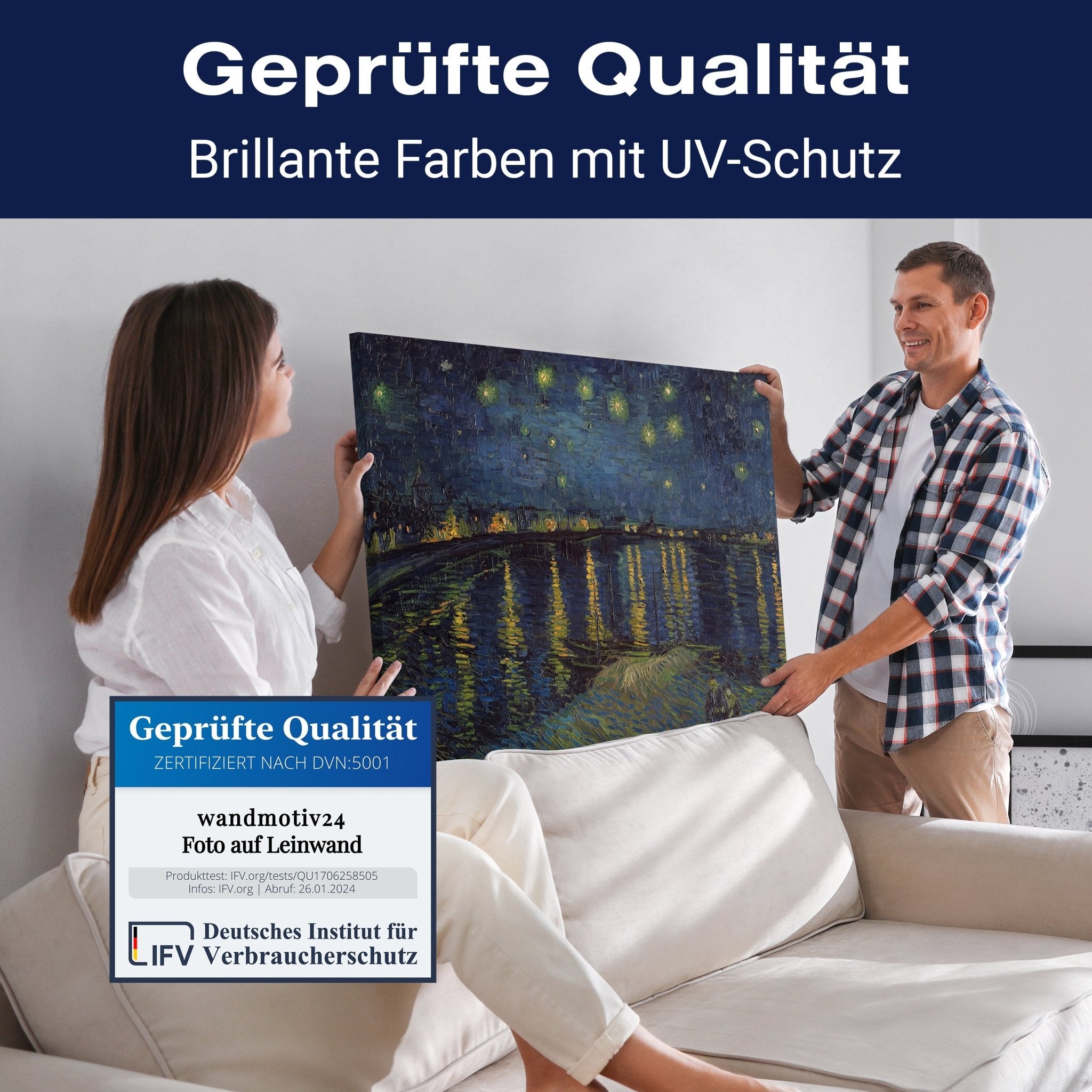 Leinwandbild Sternennacht, Vincent Van Gogh M0876 kaufen - Bild 4 Leinwandbild Sternennacht, Vincent Van Gogh M0876 kaufen - Bild 4