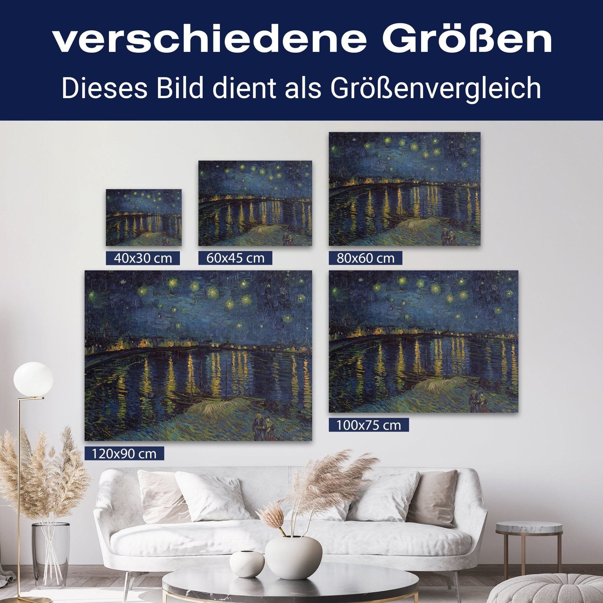 Leinwandbild Sternennacht, Vincent Van Gogh M0876 kaufen - Bild 8 Leinwandbild Sternennacht, Vincent Van Gogh M0876 kaufen - Bild 8