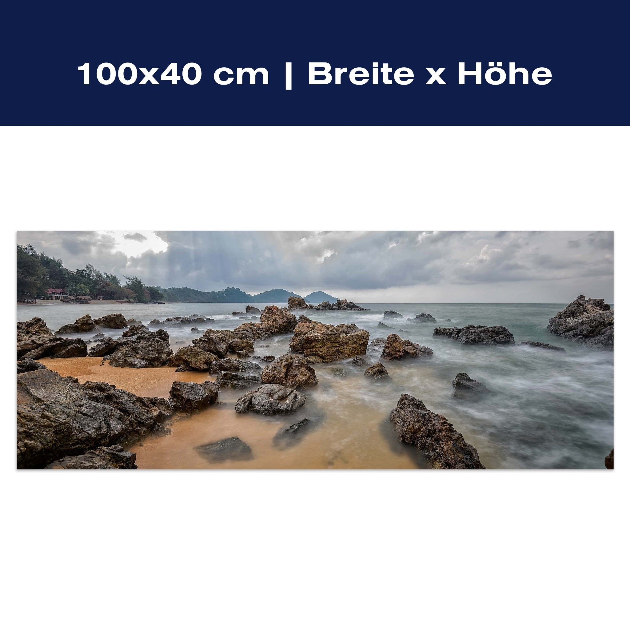 Leinwandbild Schöne Seenlandschaft mit Felsen M0888 Leinwandbild Schöne Seenlandschaft mit Felsen M0888