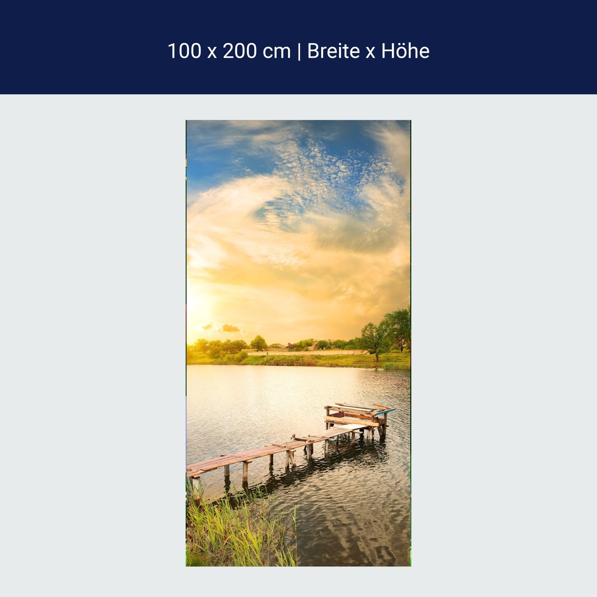 Türtapete Pier auf einem See am Abend M0898 Türtapete Pier auf einem See am Abend M0898