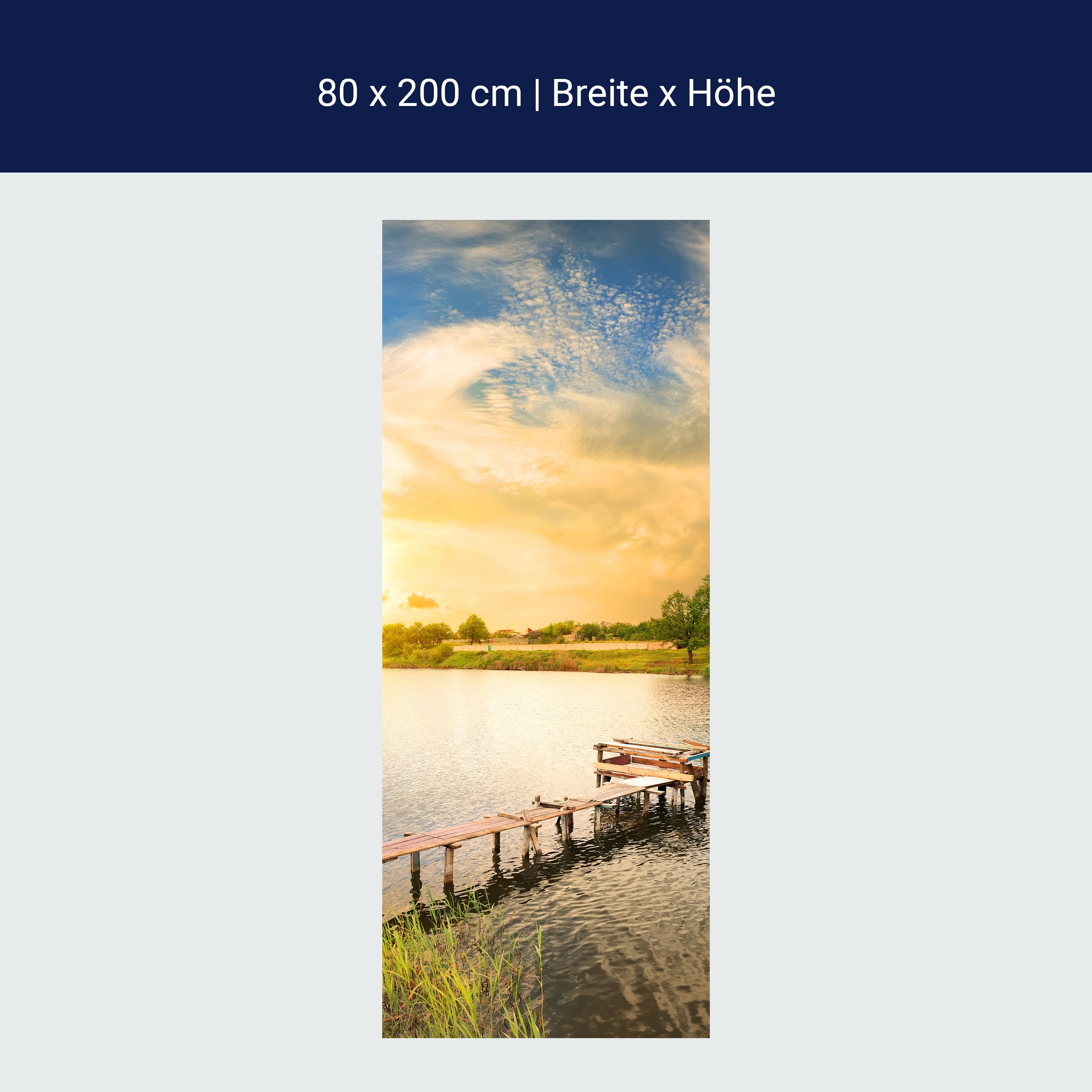 Türtapete Pier auf einem See am Abend M0898 Türtapete Pier auf einem See am Abend M0898