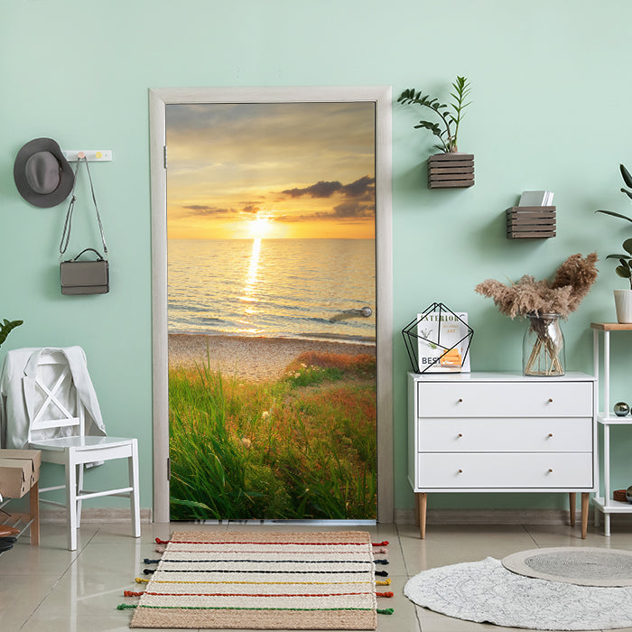 Türtapete Sonnenuntergang an der Küste M0913 - Bild 1 Türtapete Sonnenuntergang an der Küste M0913 - Bild 1