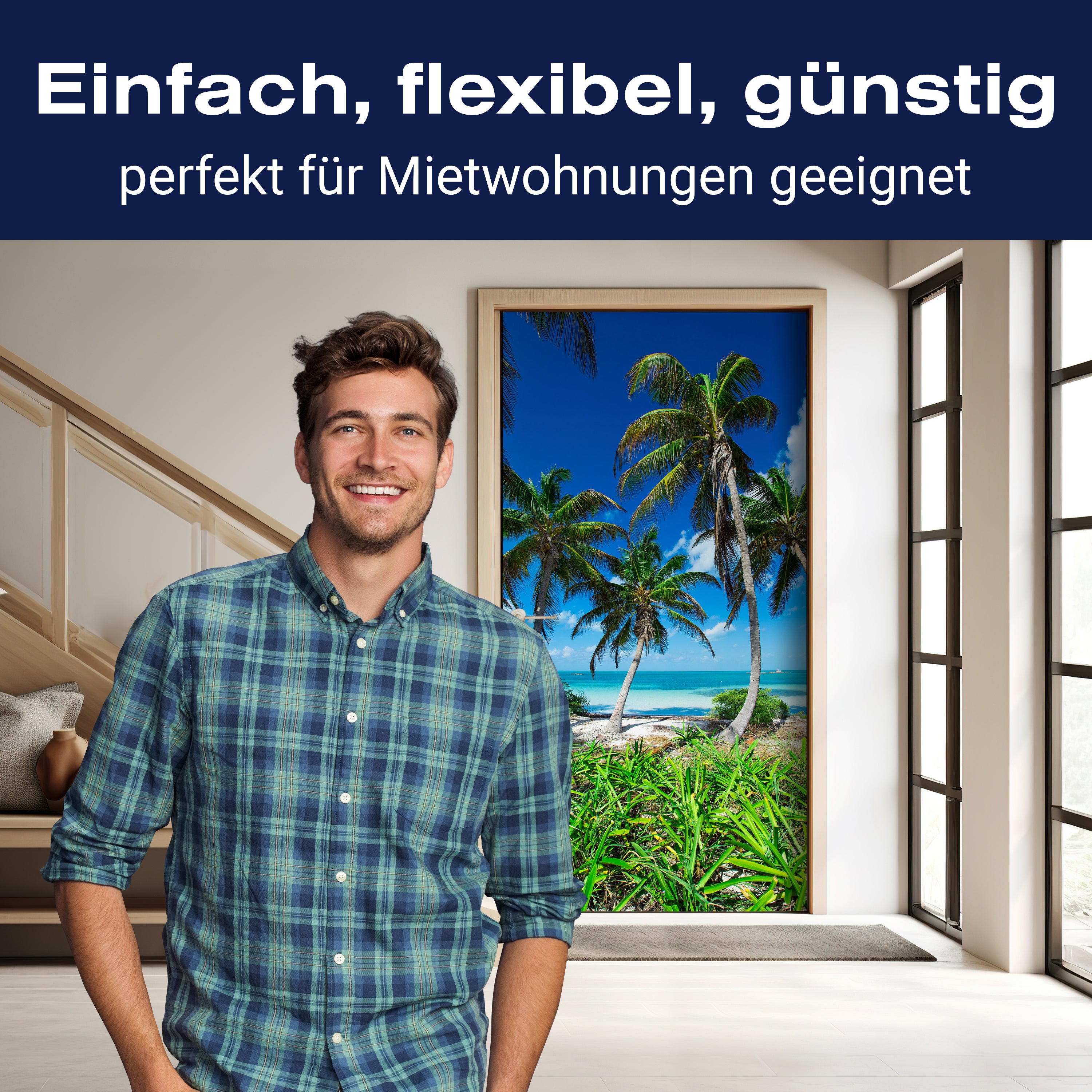 Türtapete Palmen an einem tropischen Strand M0914 - Bild 3 Türtapete Palmen an einem tropischen Strand M0914 - Bild 3