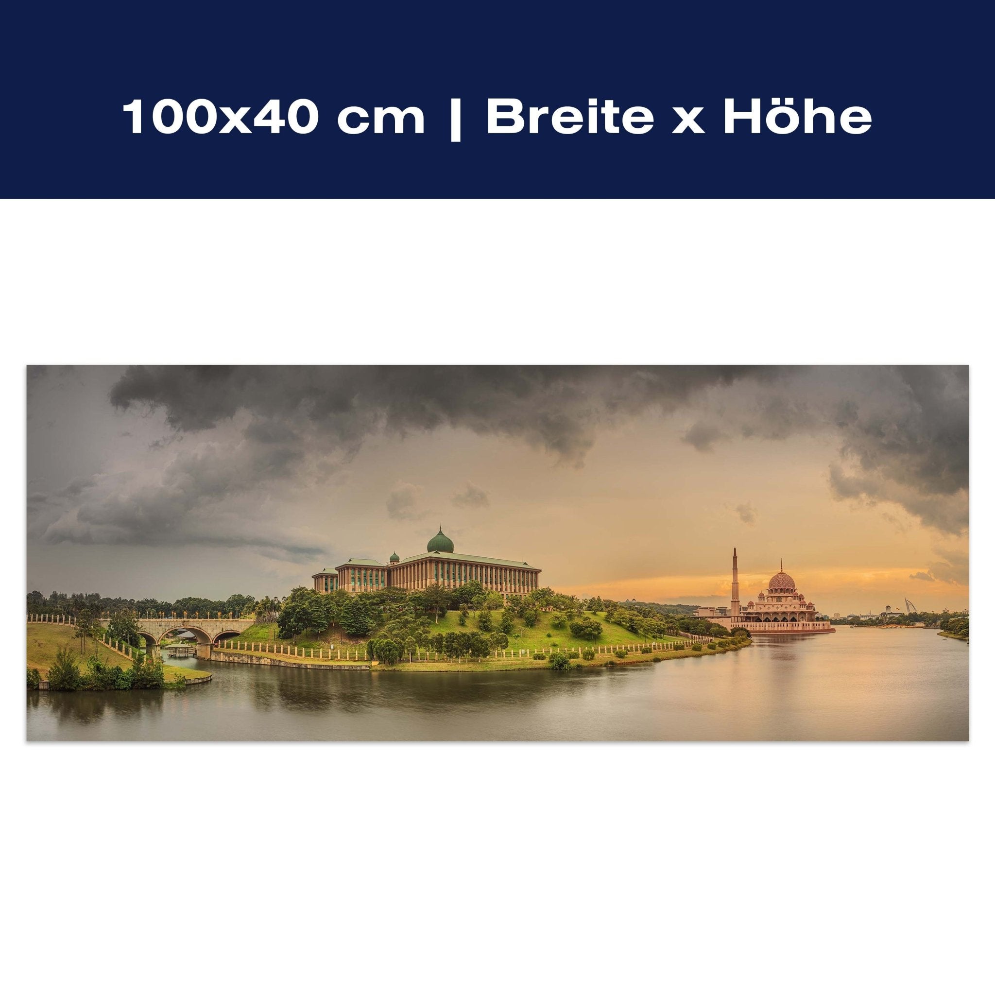 Leinwandbild Sonnenuntergang über Putrajaya-Moschee, Malaysia M0915 Leinwandbild Sonnenuntergang über Putrajaya-Moschee, Malaysia M0915