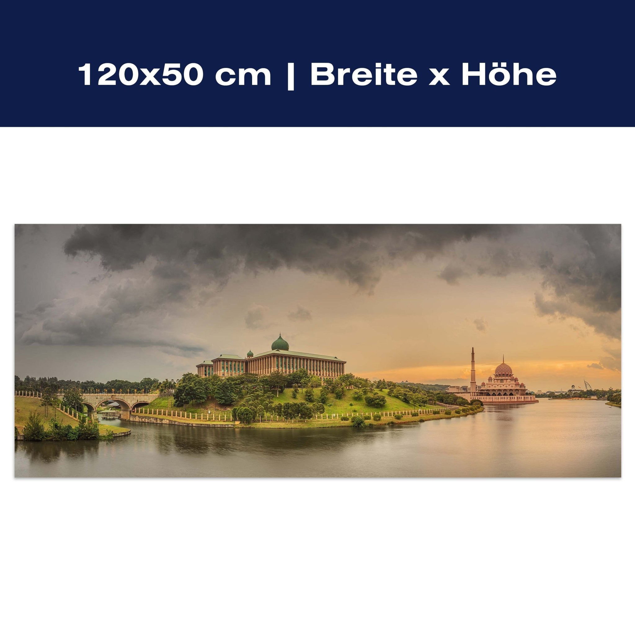 Leinwandbild Sonnenuntergang über Putrajaya-Moschee, Malaysia M0915 Leinwandbild Sonnenuntergang über Putrajaya-Moschee, Malaysia M0915