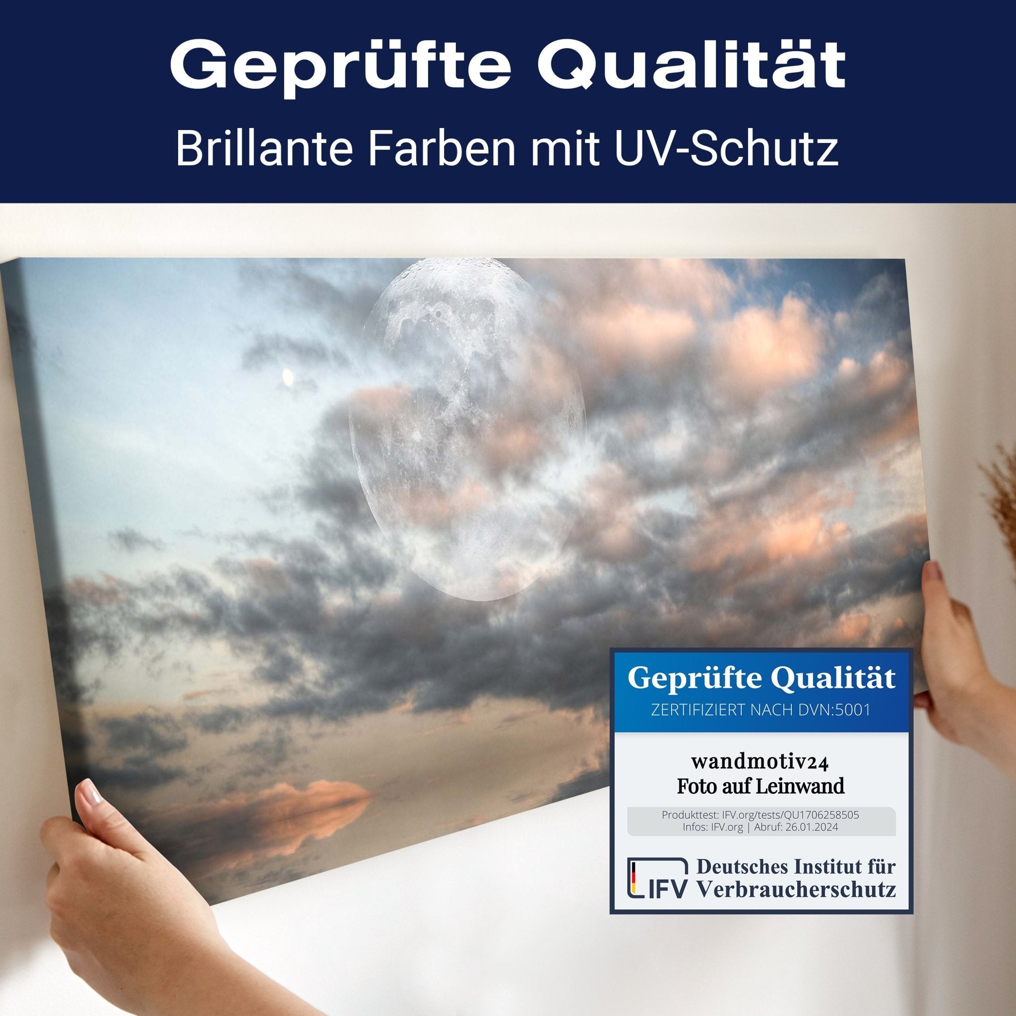 Leinwandbild Großer Mond scheint über dem Meer M0926 kaufen - Bild 4 Leinwandbild Großer Mond scheint über dem Meer M0926 kaufen - Bild 4