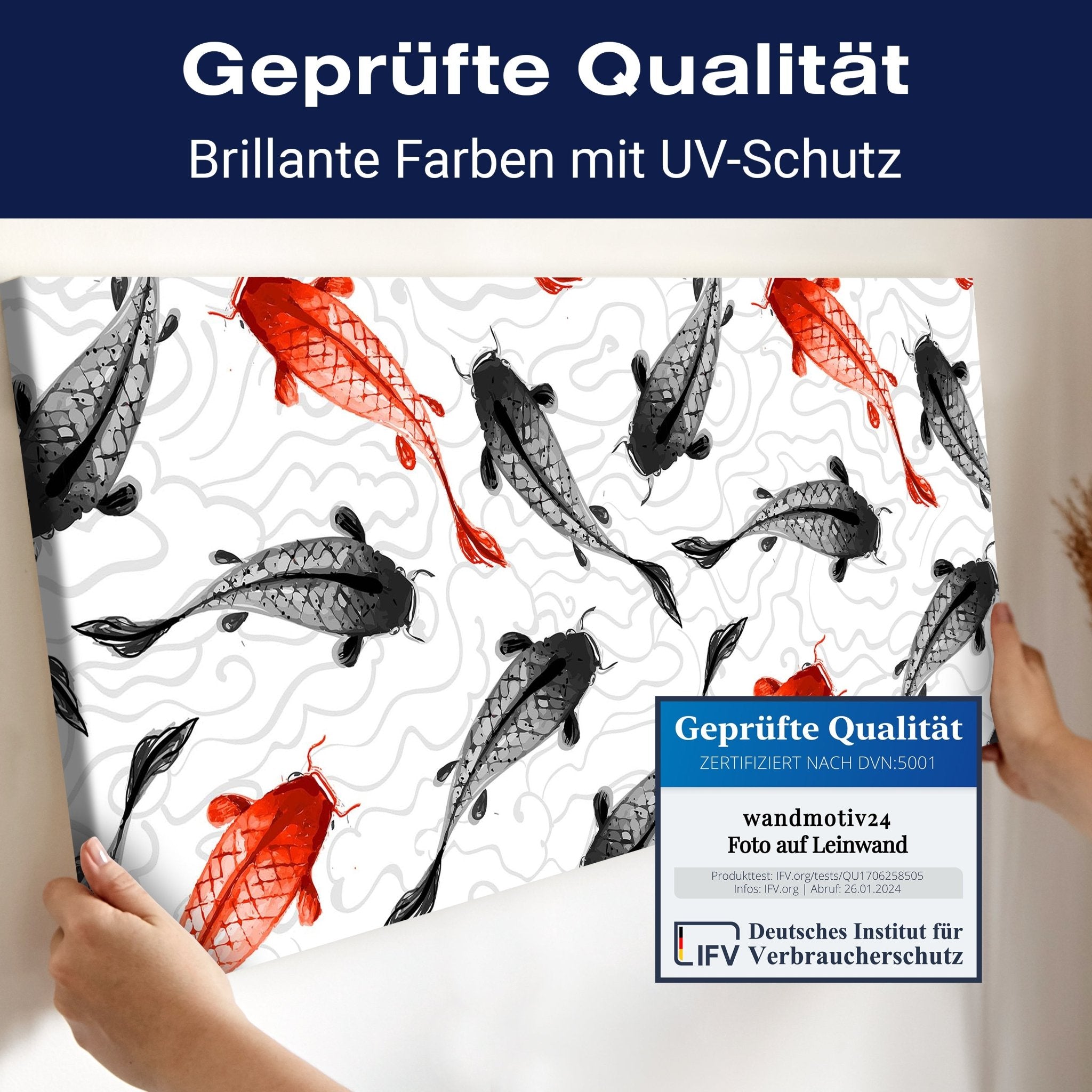 Leinwandbild rote und schwarze Koi-Karpfen M0946 kaufen - Bild 4 Leinwandbild rote und schwarze Koi-Karpfen M0946 kaufen - Bild 4