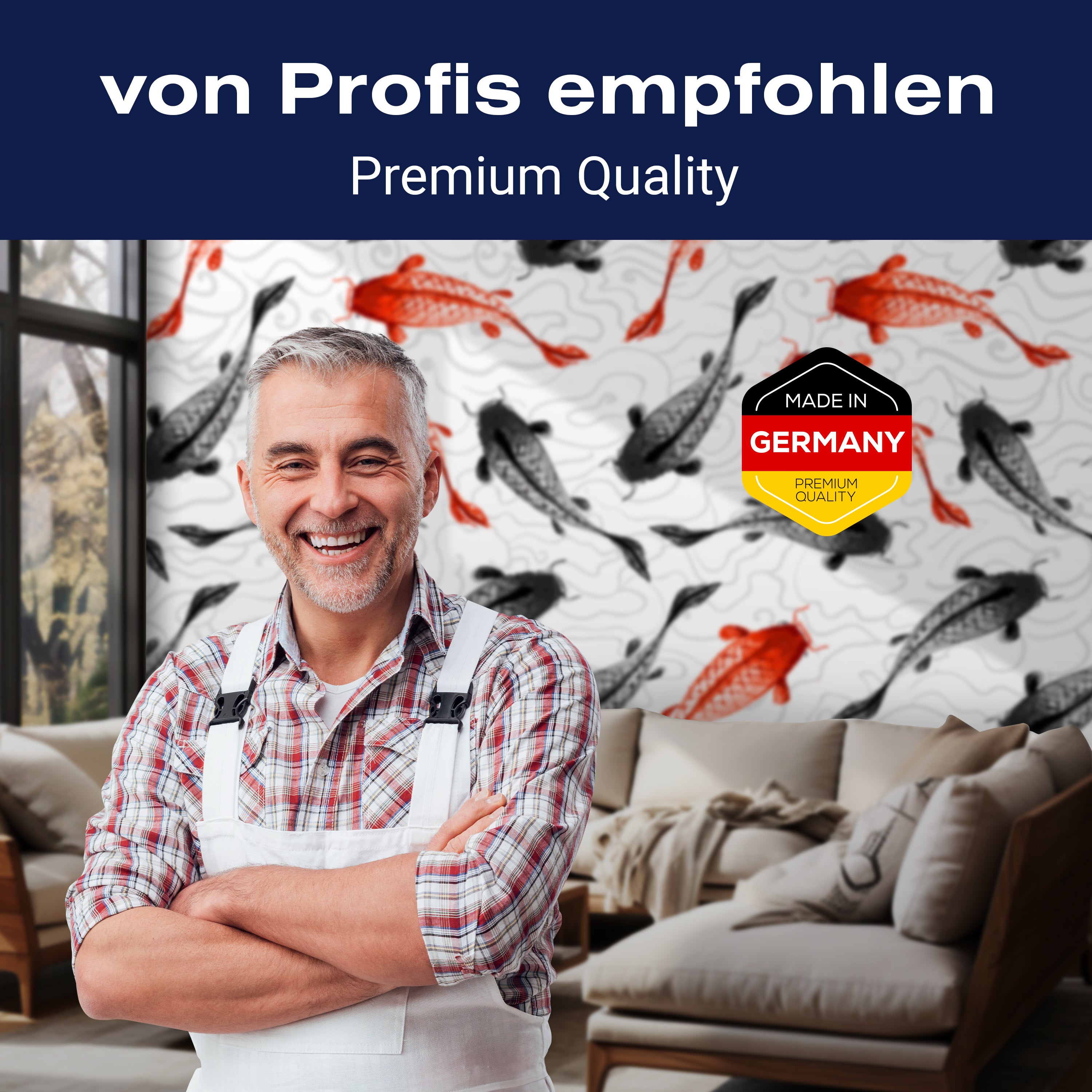 Fototapete rote und schwarze Koi-Karpfen M0946 - Bild 5 Fototapete rote und schwarze Koi-Karpfen M0946 - Bild 5