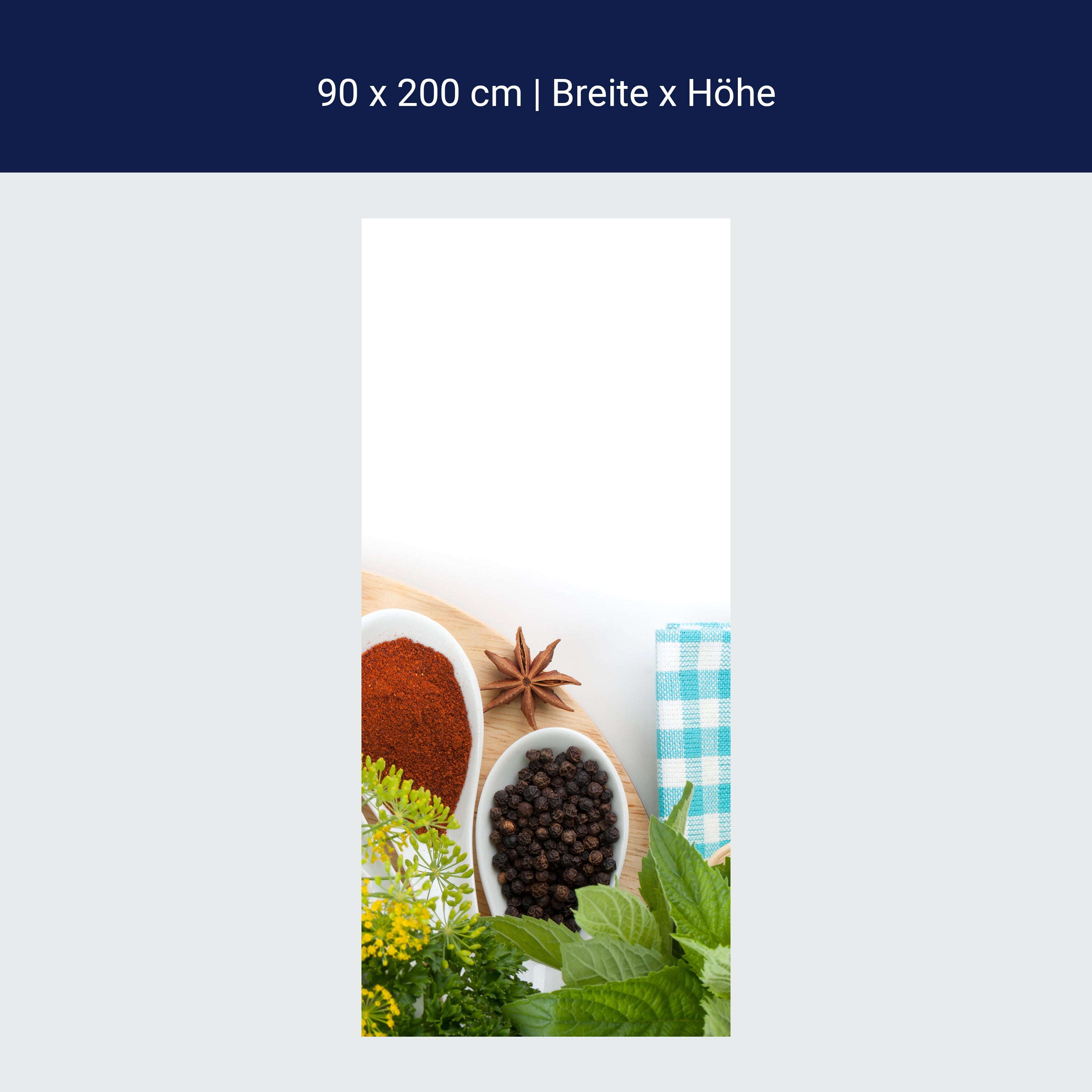 Türtapete Auswähl aus Bunte Kräuter und Gewürze M0981 Türtapete Auswähl aus Bunte Kräuter und Gewürze M0981