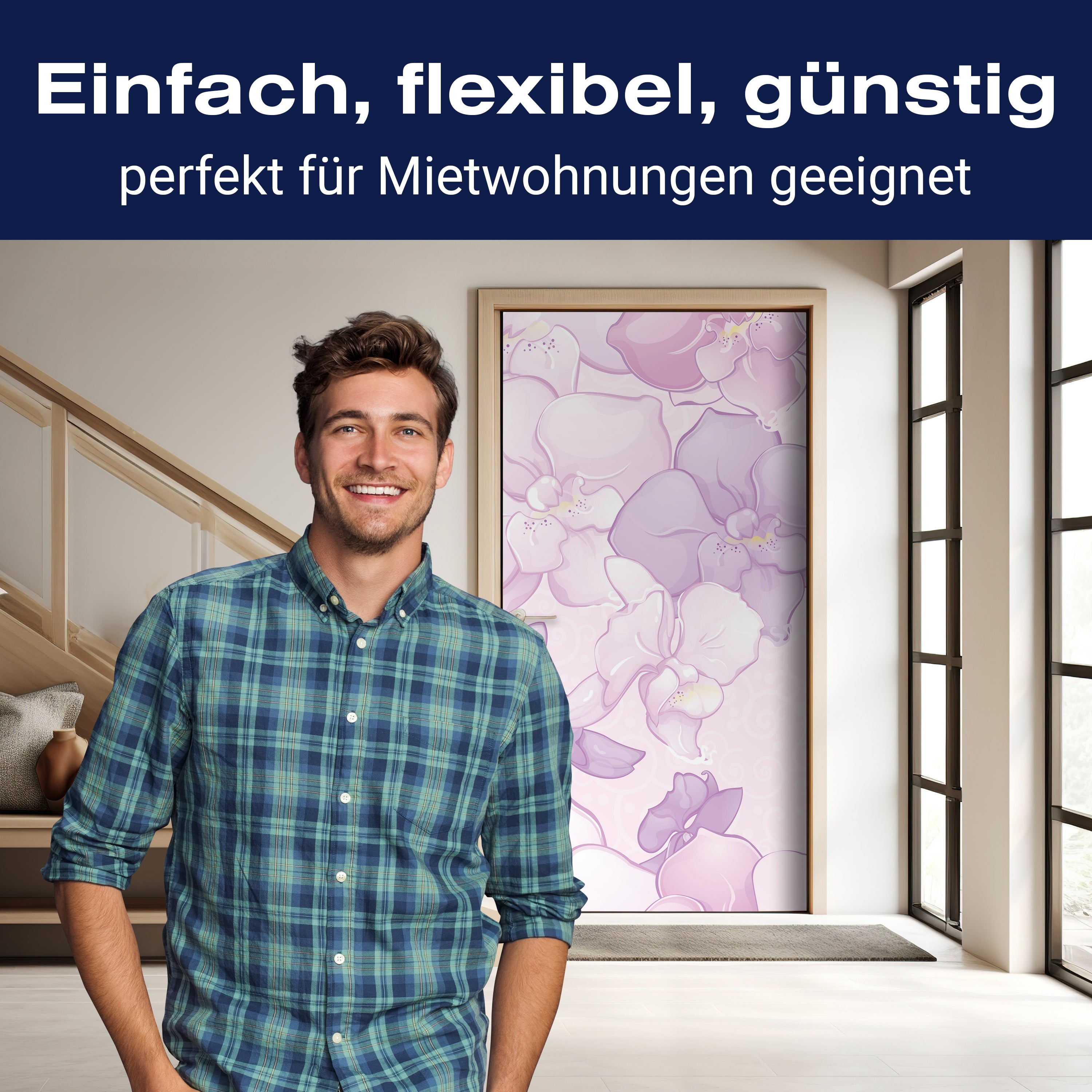 Türtapete Elegantes Blumenmotiv M0998 - Bild 3 Türtapete Elegantes Blumenmotiv M0998 - Bild 3