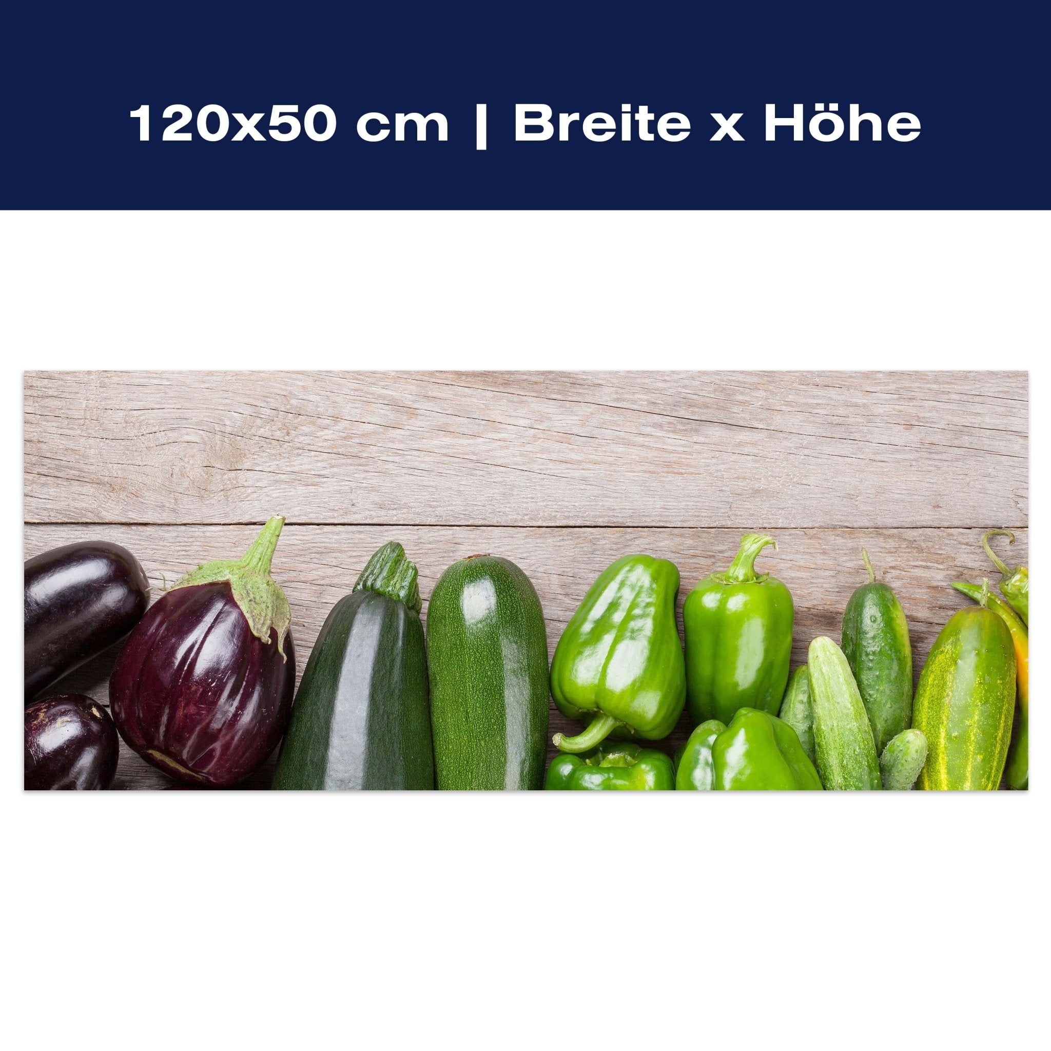 Leinwandbild Frischgemüse auf einem Holztisch M1012 Leinwandbild Frischgemüse auf einem Holztisch M1012