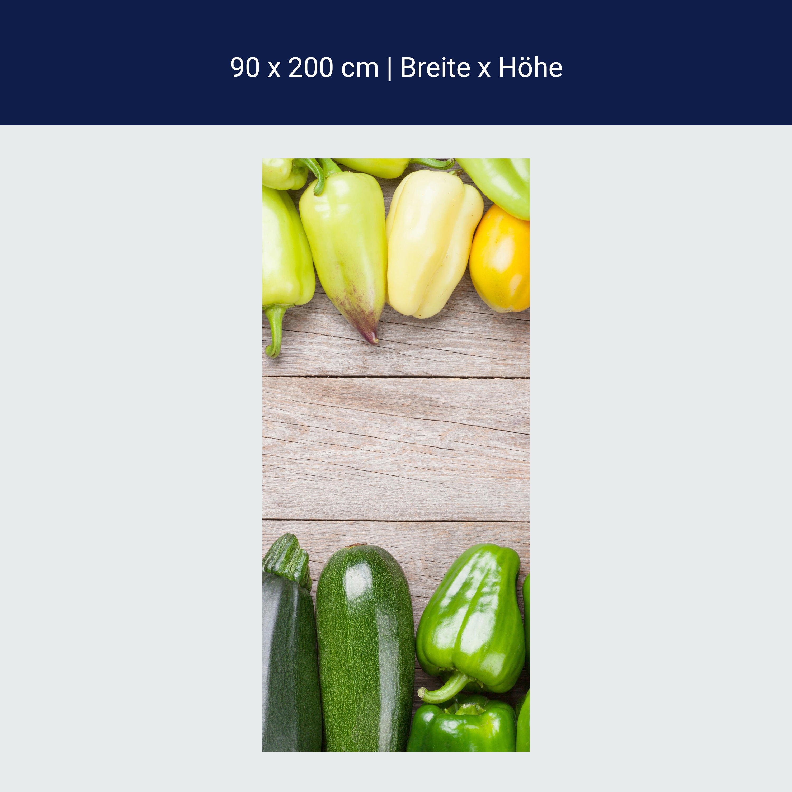 Türtapete Frischgemüse auf einem Holztisch M1012 Türtapete Frischgemüse auf einem Holztisch M1012
