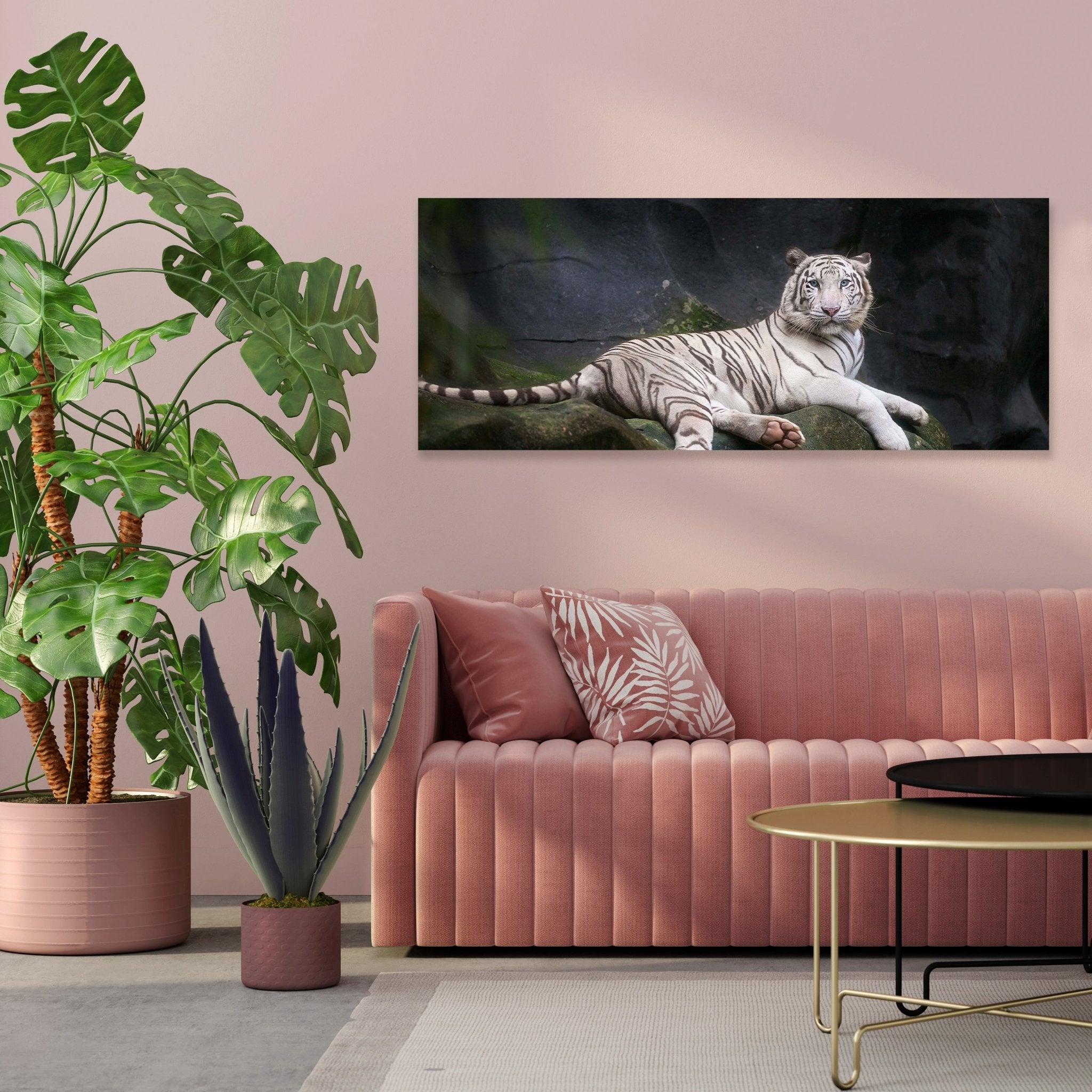 Leinwandbild Weißer Tiger sitzt in der Höhle M1027 kaufen - Bild 3 Leinwandbild Weißer Tiger sitzt in der Höhle M1027 kaufen - Bild 3