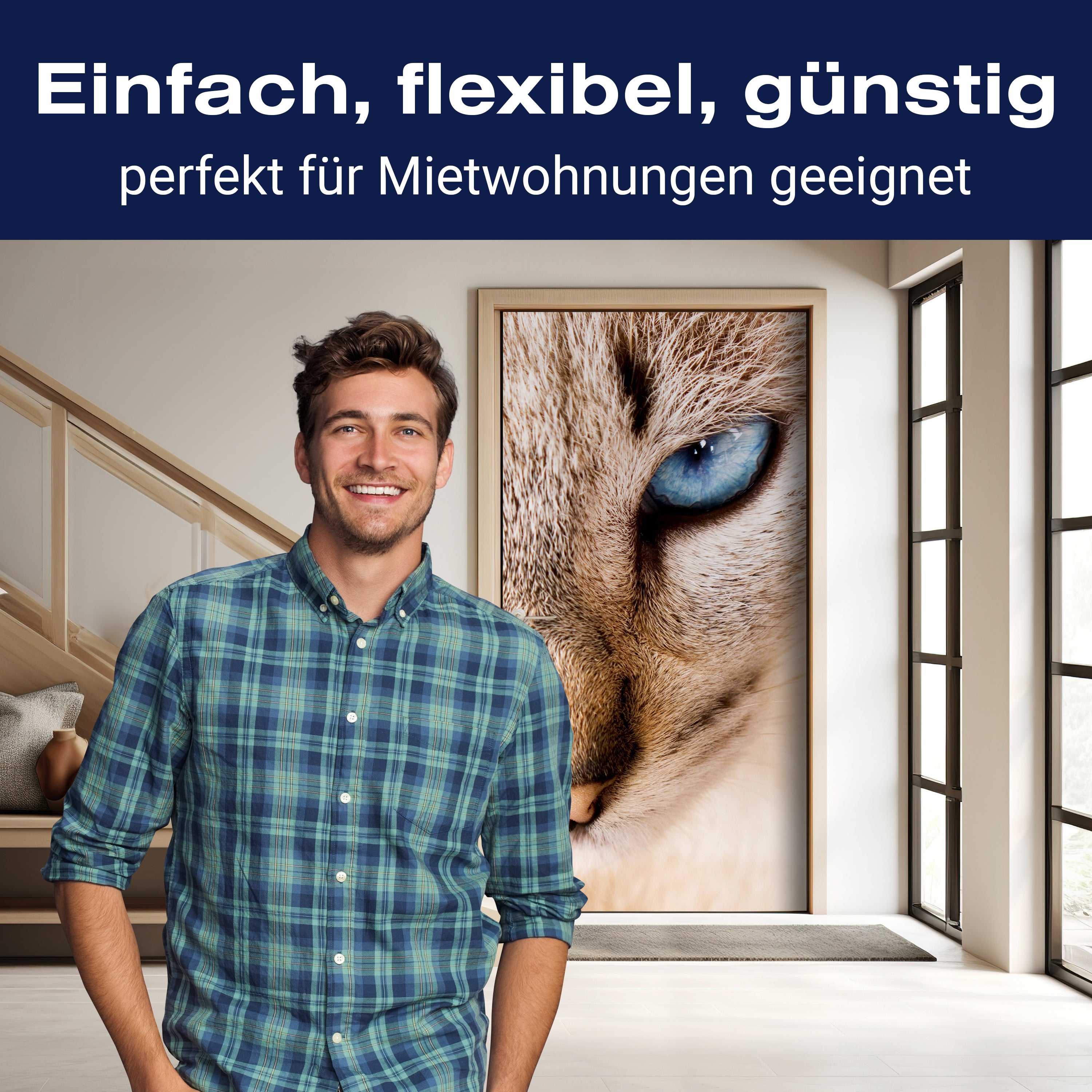 Türtapete Nettes weißes Katzenporträt M1028 - Bild 3 Türtapete Nettes weißes Katzenporträt M1028 - Bild 3