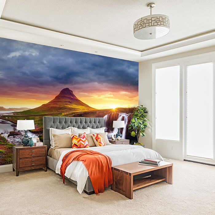 Fototapete Island Landschaft, Kirkjufell Berg M1038 - Bild 1 Fototapete Island Landschaft, Kirkjufell Berg M1038 - Bild 1