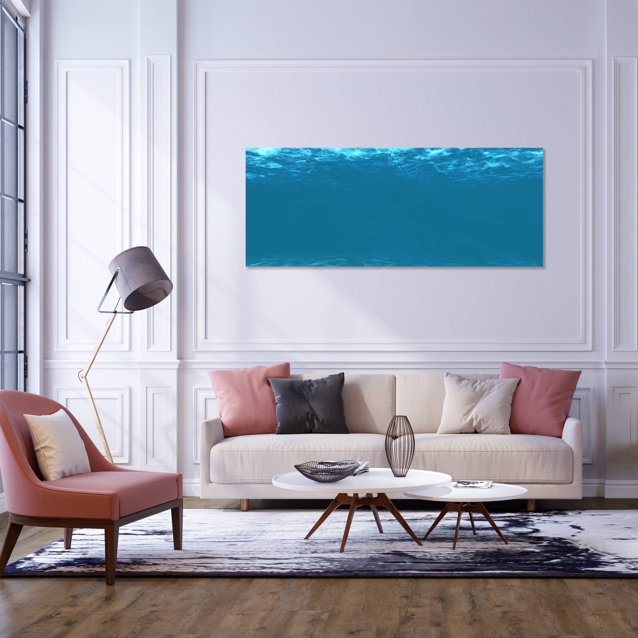 Leinwandbild Hellblau unter Wasser M1053 kaufen - Bild 2 Leinwandbild Hellblau unter Wasser M1053 kaufen - Bild 2