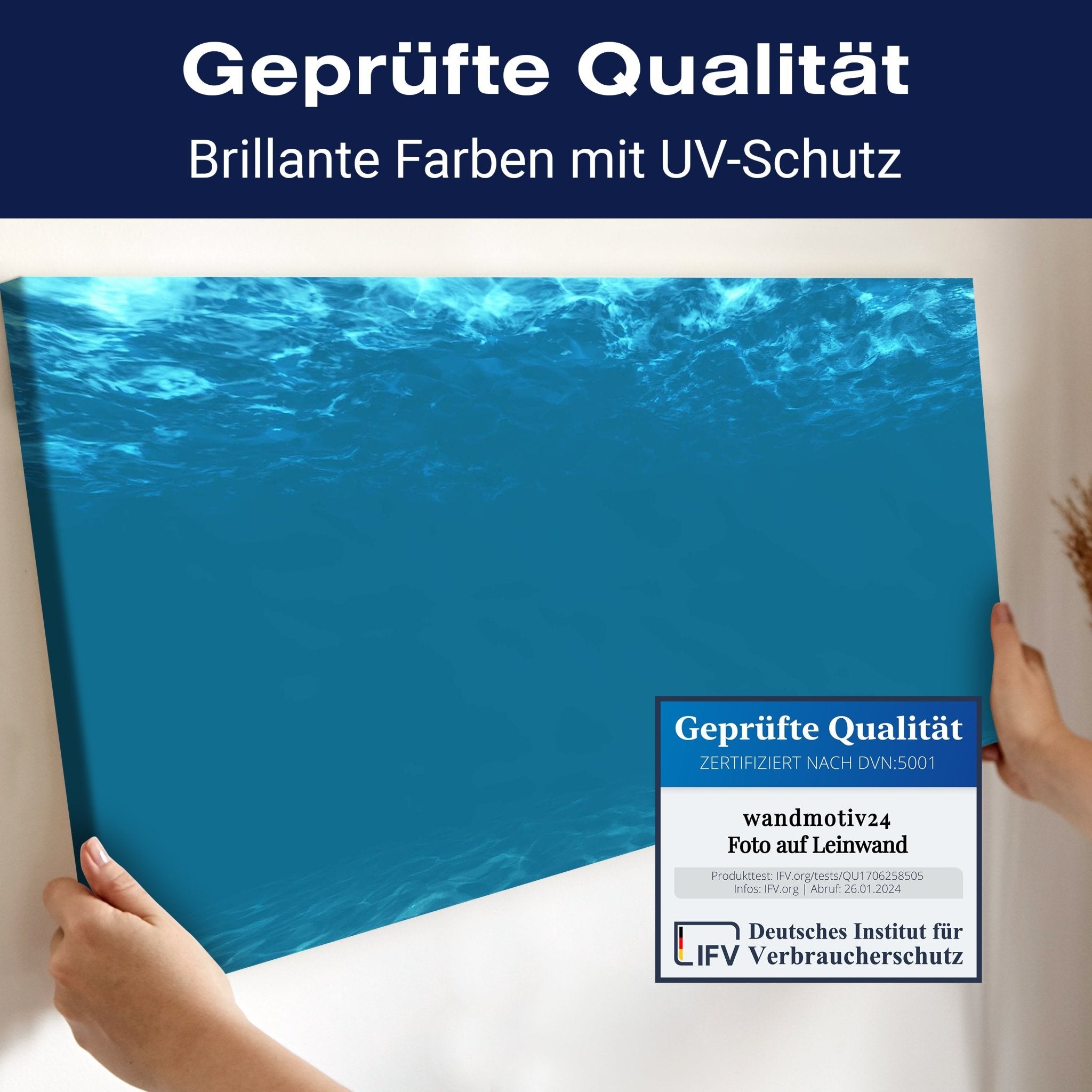 Leinwandbild Hellblau unter Wasser M1053 kaufen - Bild 4 Leinwandbild Hellblau unter Wasser M1053 kaufen - Bild 4