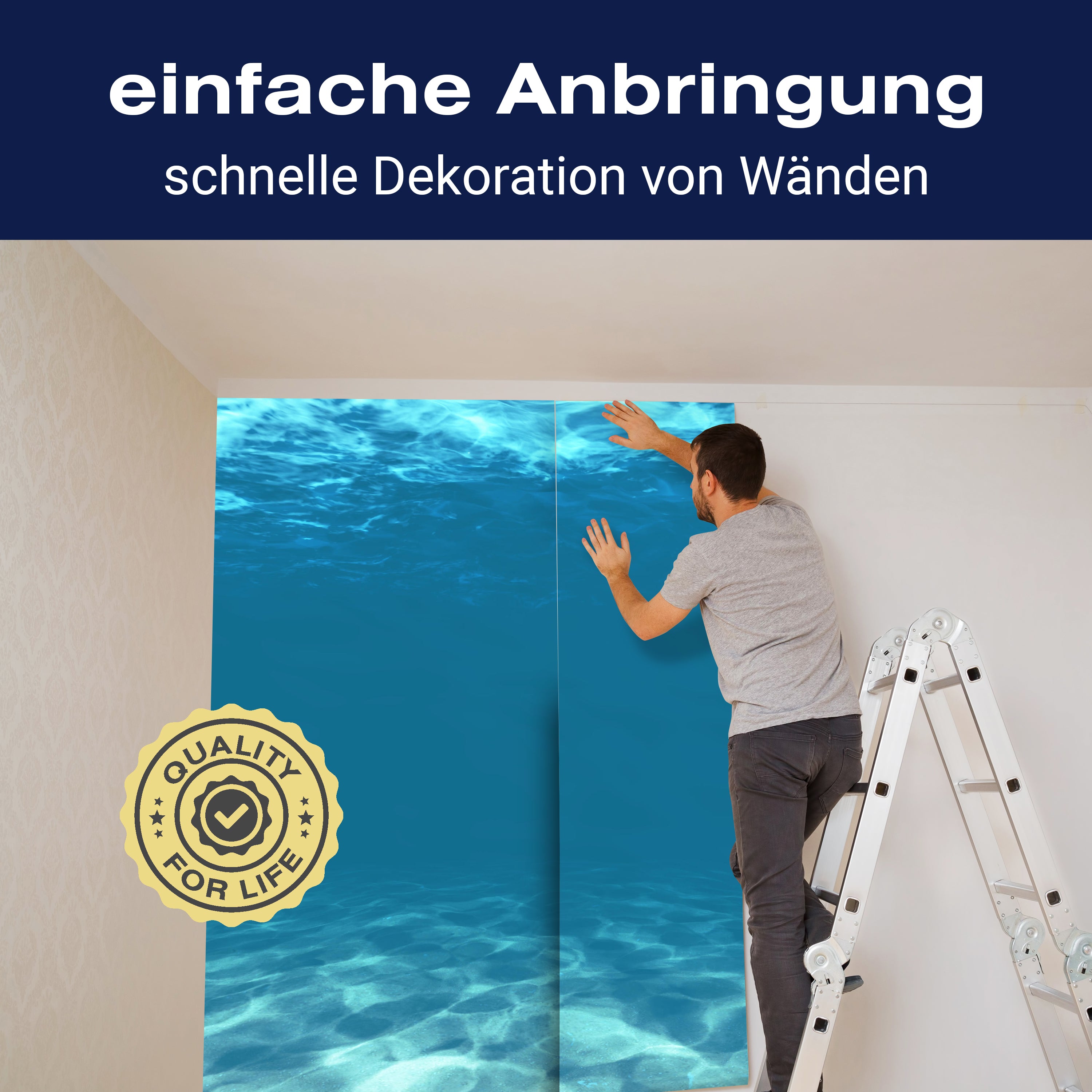 Fototapete Hellblau unter Wasser M1053 - Bild 3 Fototapete Hellblau unter Wasser M1053 - Bild 3