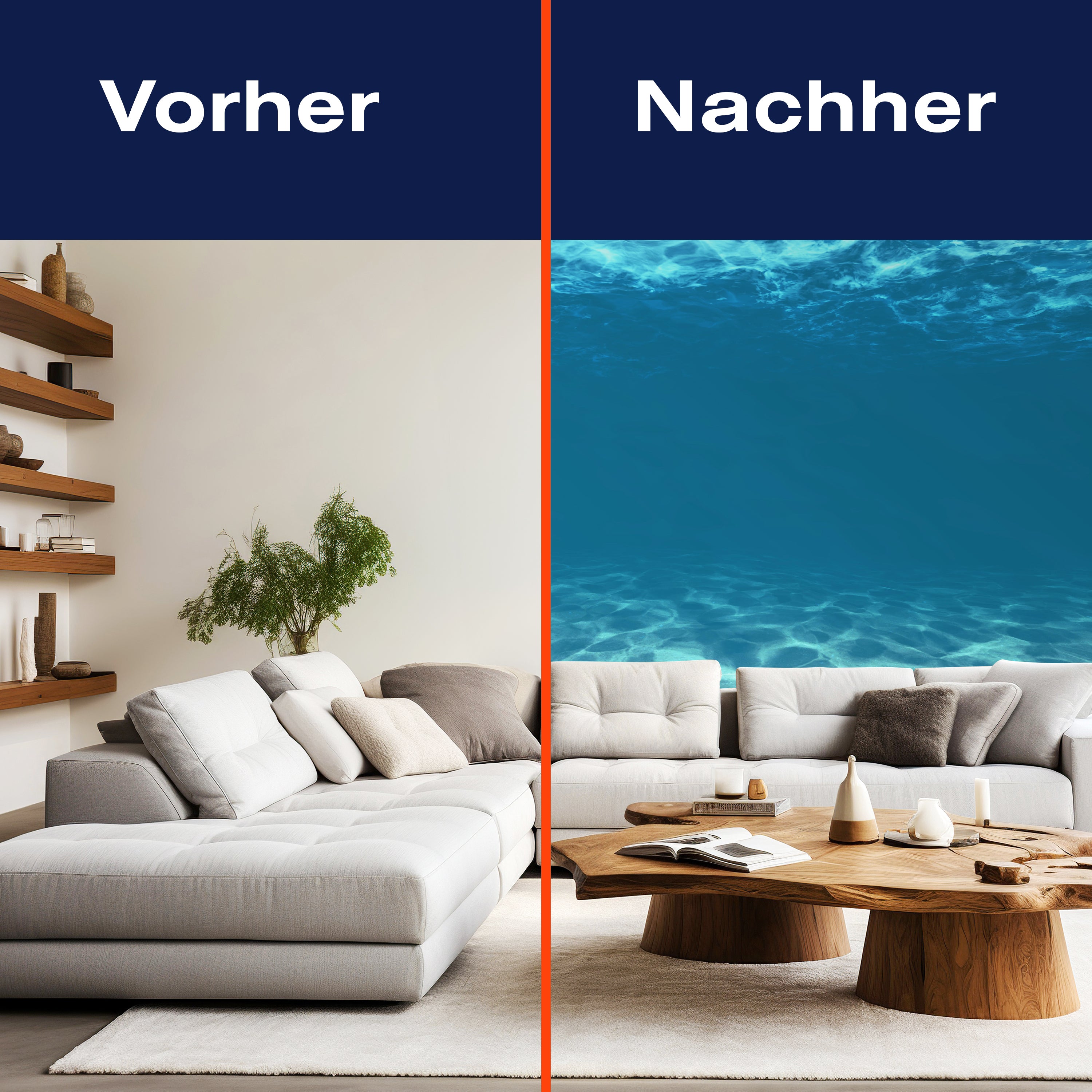 Fototapete Hellblau unter Wasser M1053 - Bild 9 Fototapete Hellblau unter Wasser M1053 - Bild 9