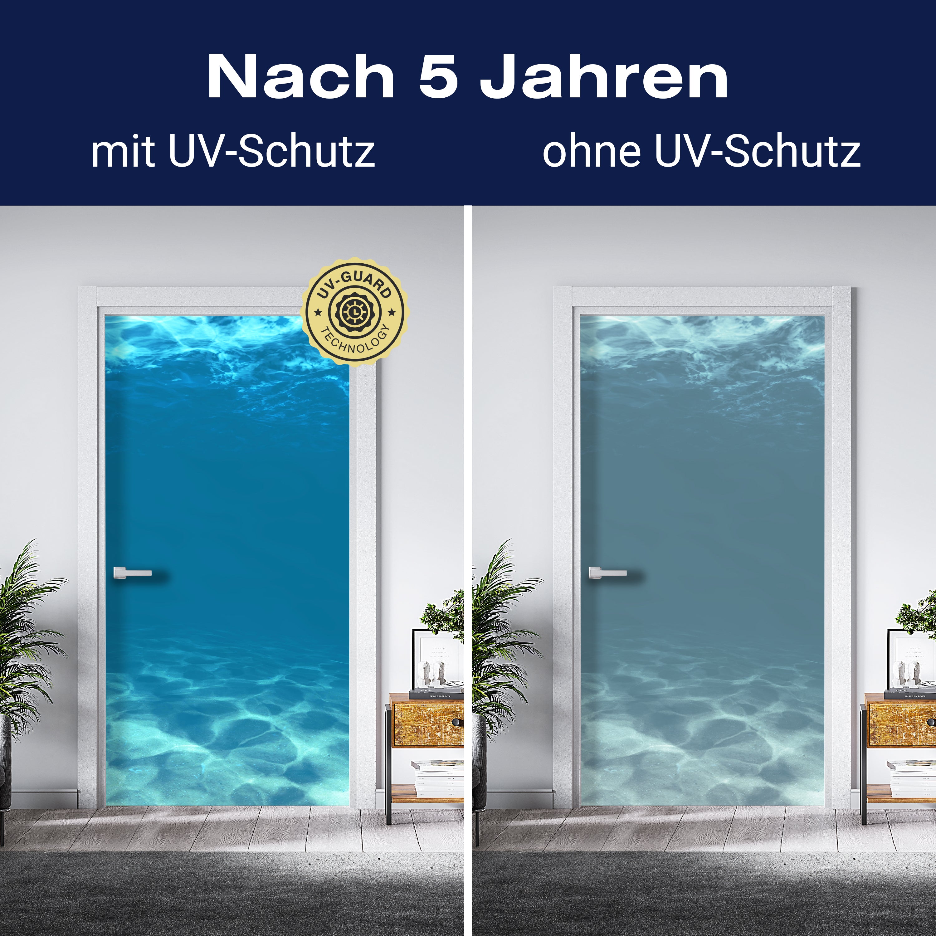 Türtapete Hellblau unter Wasser M1053 - Bild 4 Türtapete Hellblau unter Wasser M1053 - Bild 4