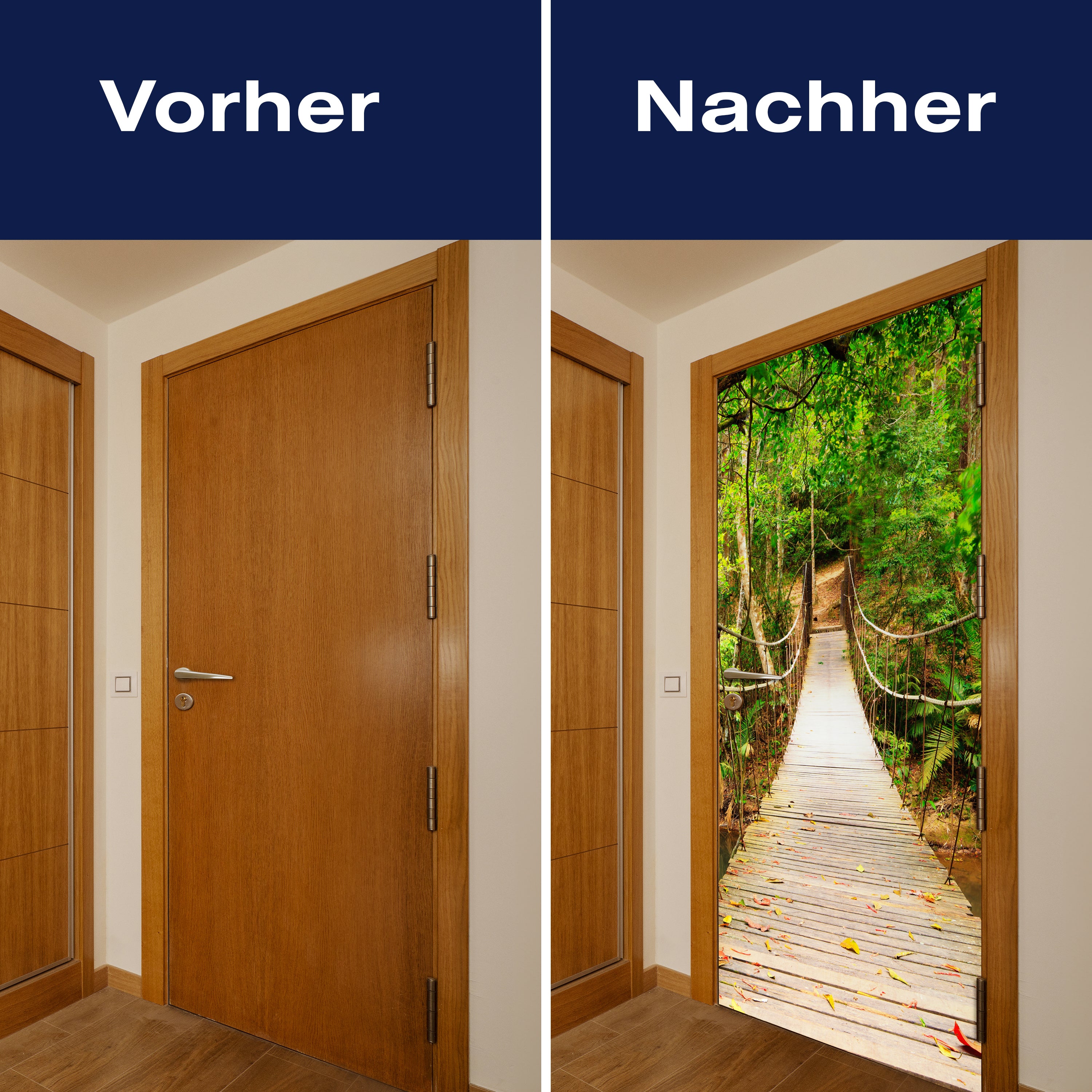 Türtapete Holz-brücke im Wald, Hängebrücke, Natur M1067 - Bild 10 Türtapete Holz-brücke im Wald, Hängebrücke, Natur M1067 - Bild 10