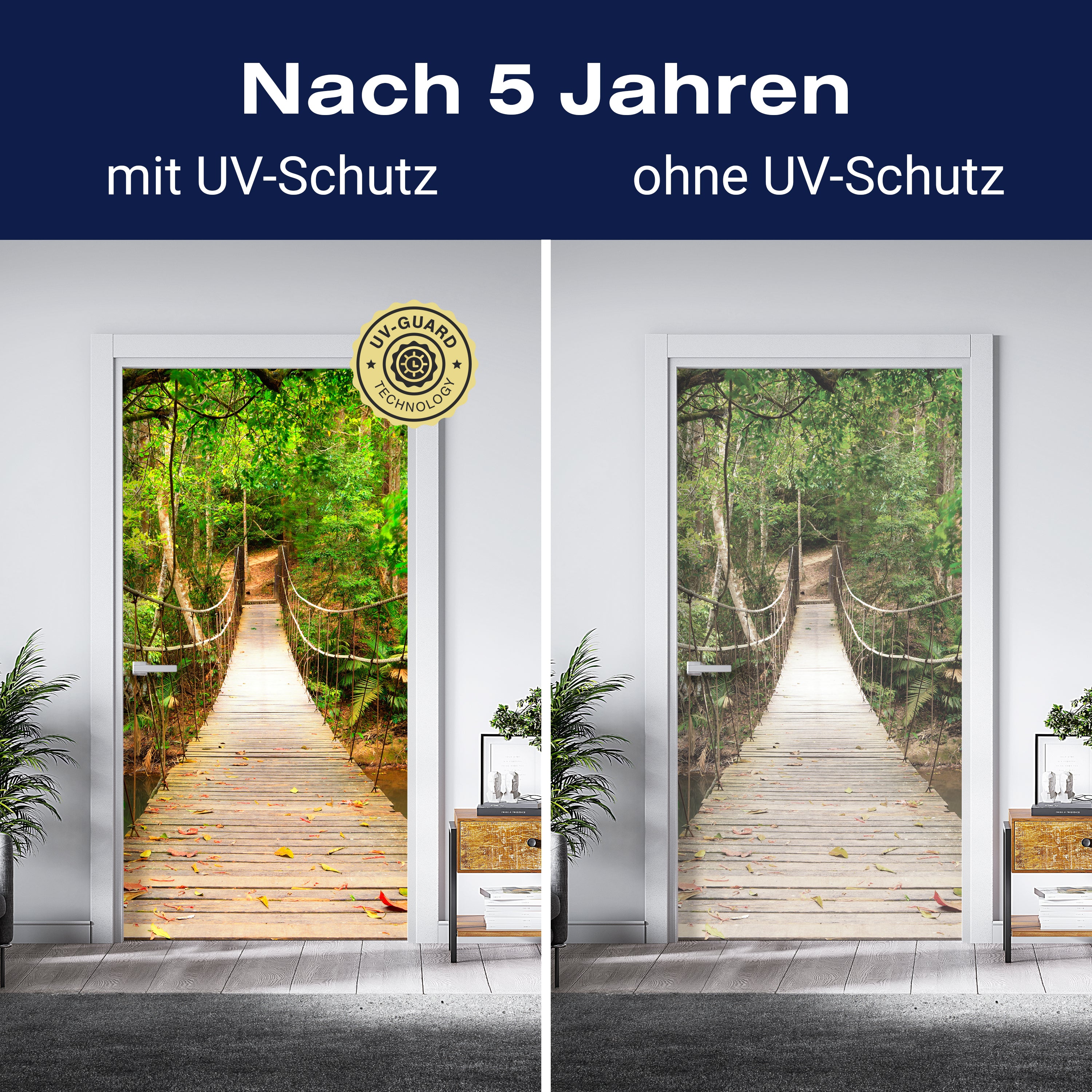 Türtapete Holz-brücke im Wald, Hängebrücke, Natur M1067 - Bild 4 Türtapete Holz-brücke im Wald, Hängebrücke, Natur M1067 - Bild 4