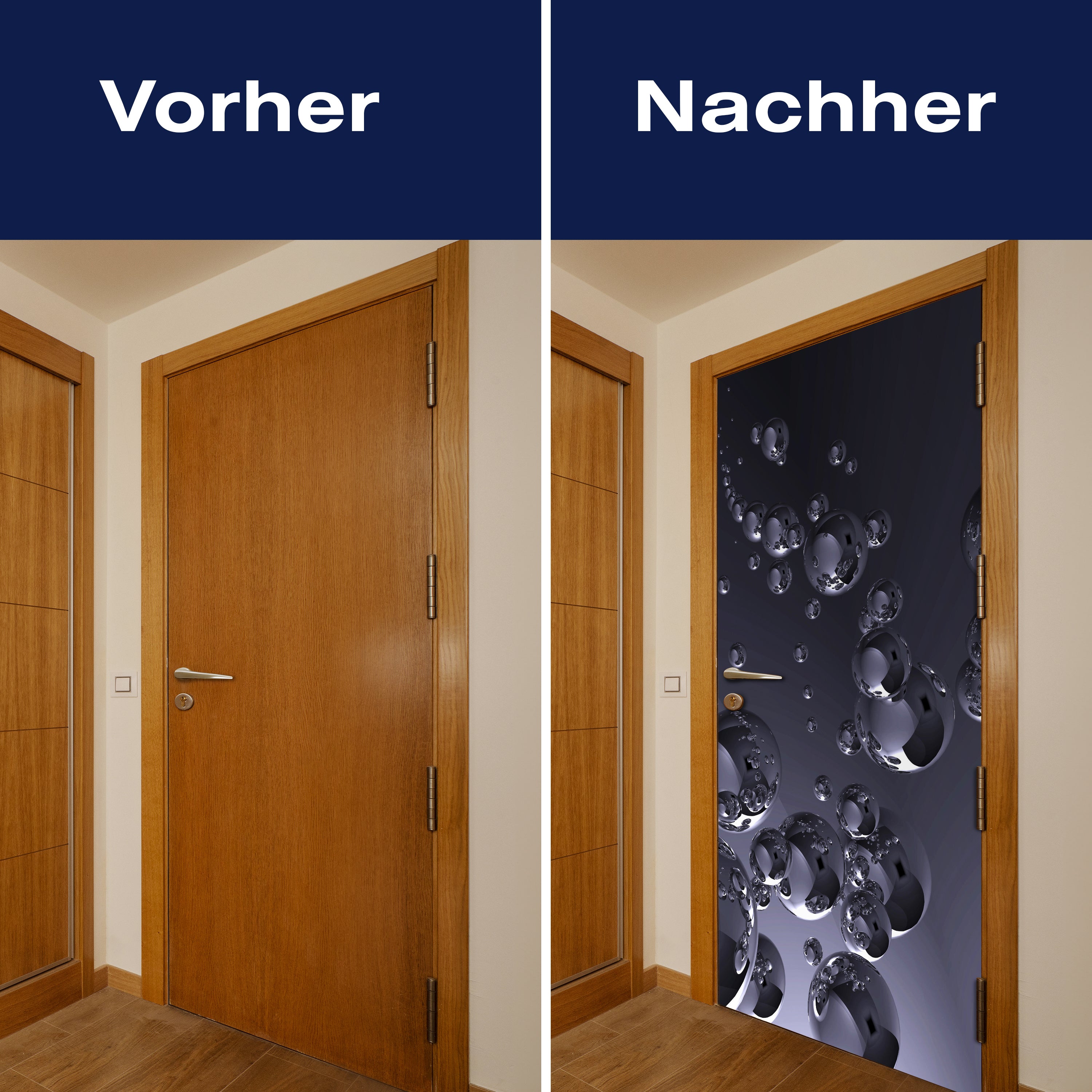 Türtapete Metallische Kugeln, Chrom, Bälle, Blasen M1069 - Bild 10 Türtapete Metallische Kugeln, Chrom, Bälle, Blasen M1069 - Bild 10